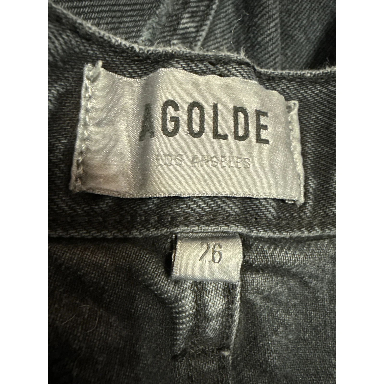 Agolde Women's Black High Waisted Raw Hem Straight Leg Denim Jeans Size 26 - Image 4