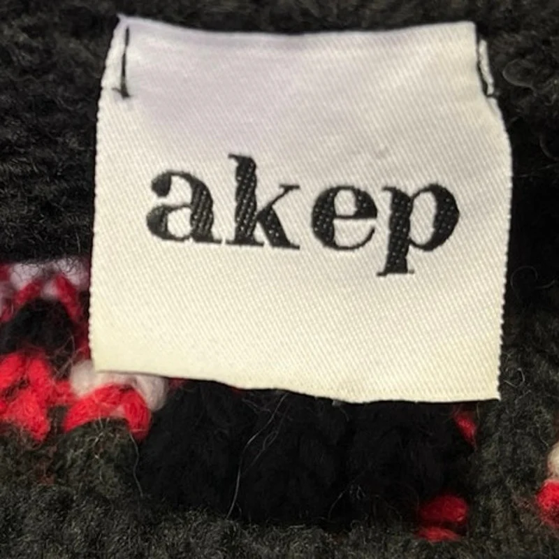 Akep Black Wool Knitted Bird Print Long Sleeve Pullover Mini Sweater Dress S/M - Image 4