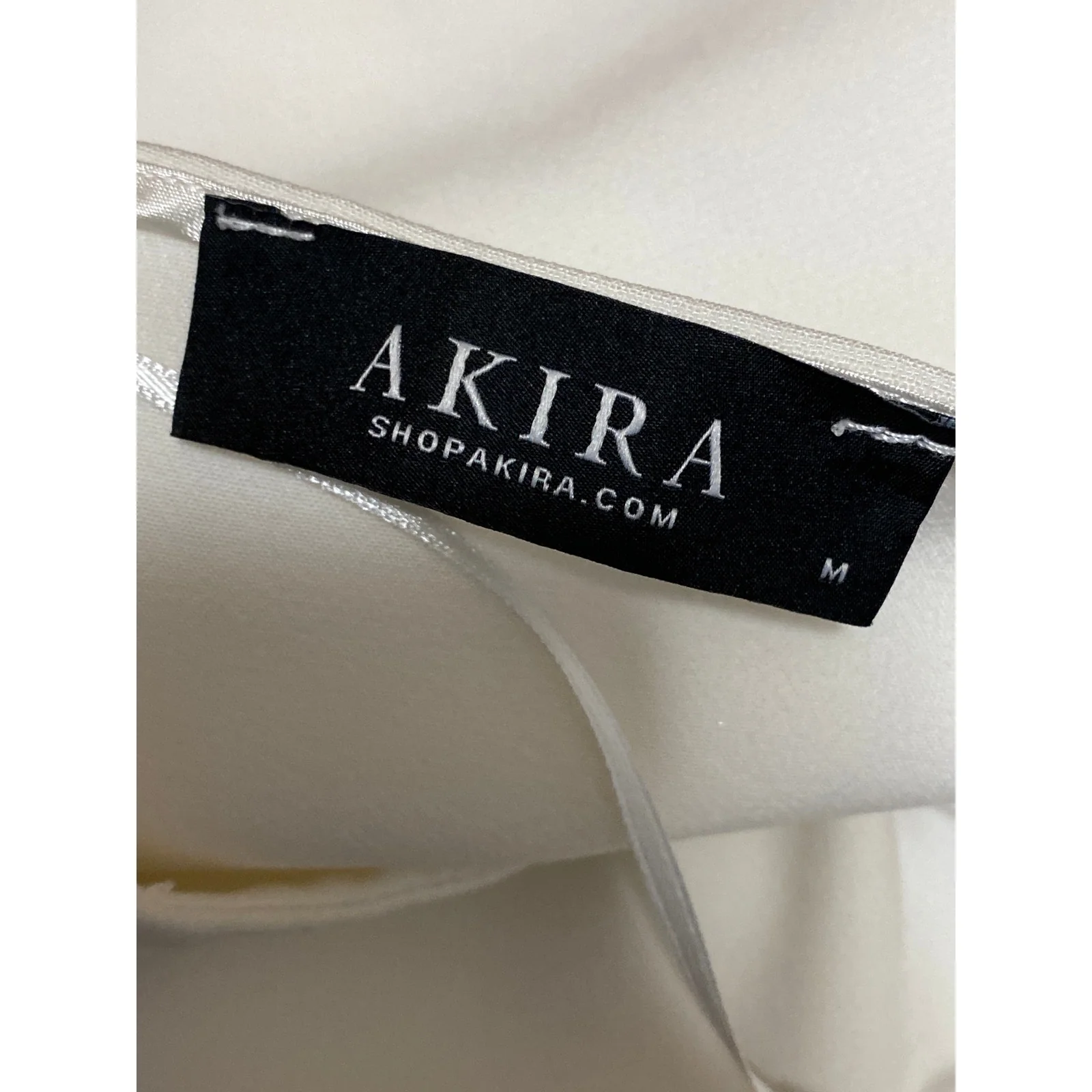 Akira Women's White Ruffle Bell Sleeve Round Neck Peplum Blazer Coat Jacket Sz M - Image 5