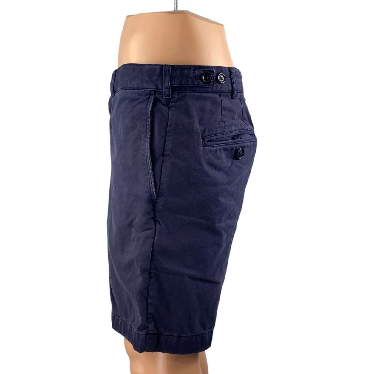 Alex Mill Men's Navy Blue High Waist Straight Leg Cotton Khaki Chino Shorts 36 - Image 2