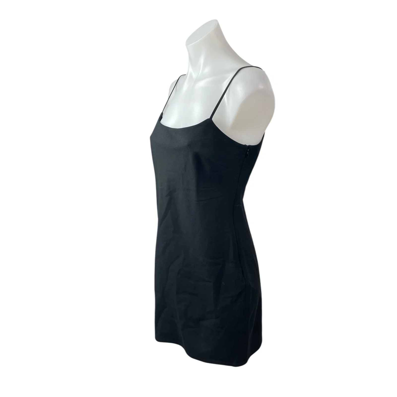 Alexander Wang Black Wool Sleeveless Scoop Neck Cami Camisole Mini Slip Dress 6 - Image 3