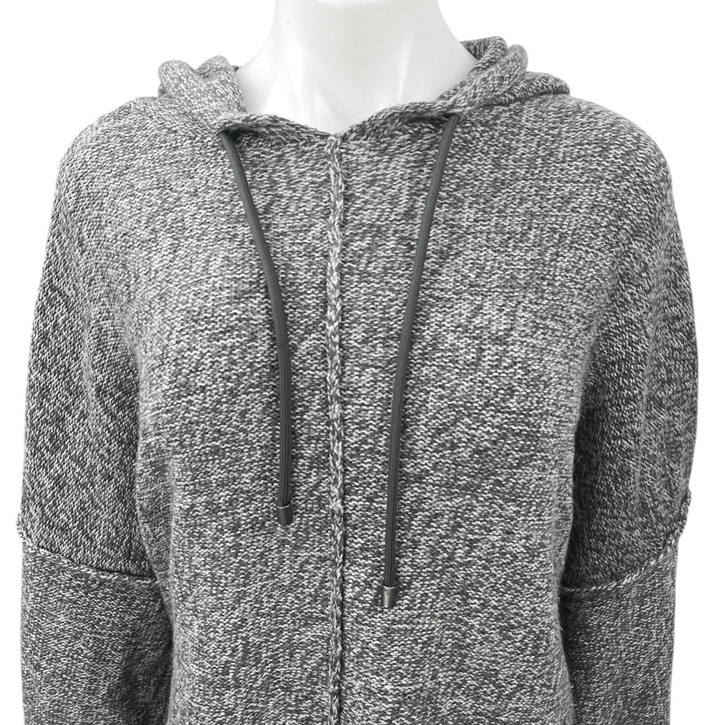 Alexander Wang Gray Wool Knitted Hoodie Hooded Oversized Pullover Sweater Top L - Image 3