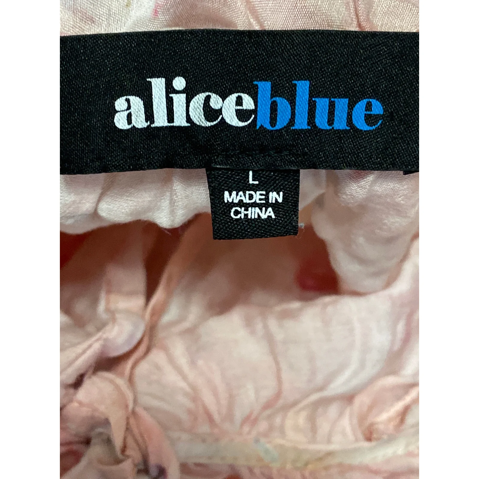 Alice Blue Women's Pink Butterfly Pink Short Puff Sleeve Tie Ruffle Blouse Top L - Image 5