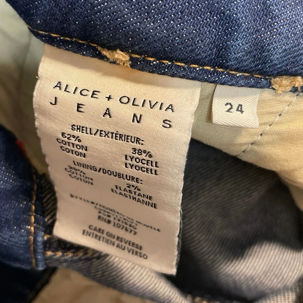 Alice + Olivia Blue Pleated Palazzo Baggy Wide Leg High Rise Denim Jeans Sz 24 - Image 5