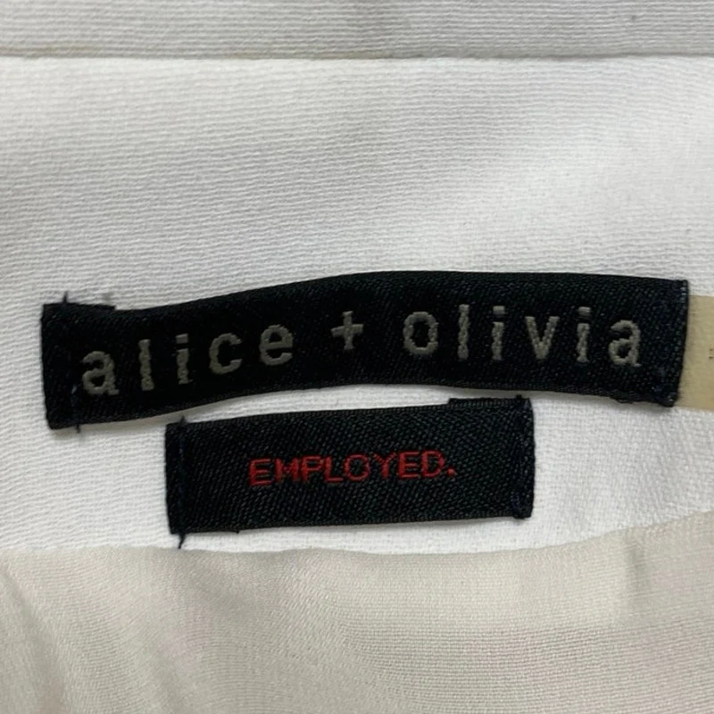 Alice + Olivia White Black Long Sleeve Draped Shawl Collar Blazer Coat Jacket S - Image 3