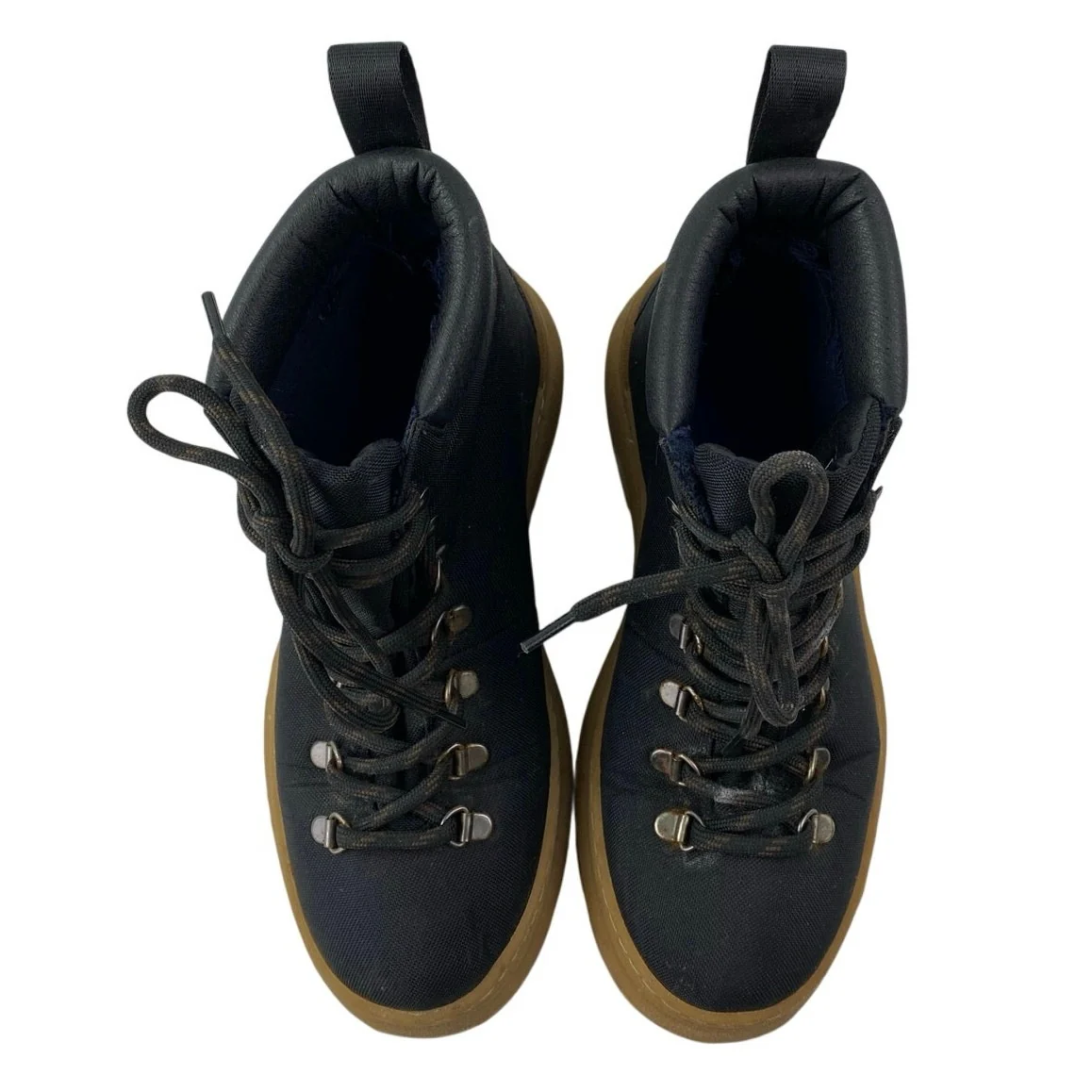 Alice + Whittles Black Lace Up Round Toe Lace Up Hiking Ankle Boots Size 7.5 - Image 2