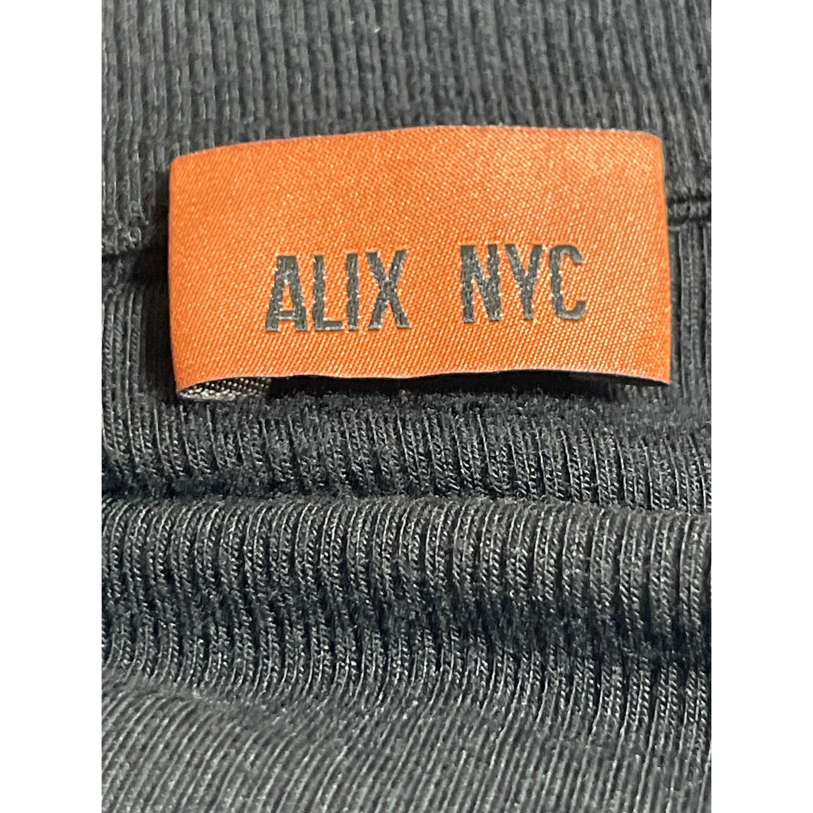 Alix NYC Women's Black Ribbed Knit Short Sleeve Polo V Neck Bodysuit Top Size XS - Image 3