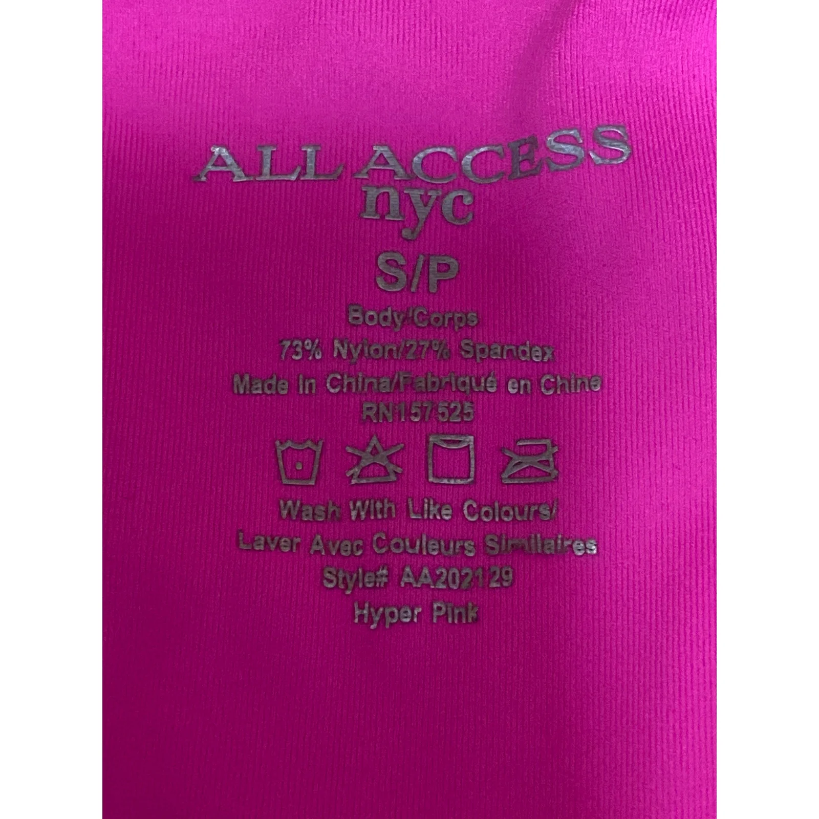 All Access Pink Racerback Cropped Top Leggings Yoga Athletic Two Piece Set Sz S - Image 6