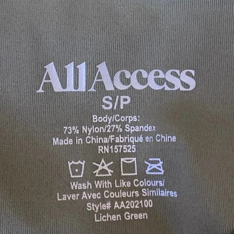 All Access Women's Green Sleeveless Square Neck Cami Sports Bra Crop Tank Top S - Image 3