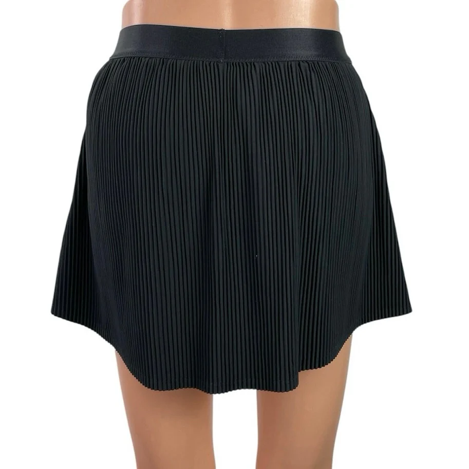 All In Motion Black Pleated Elastic Waist Tennis Golf Athletic Skirt Skort Sz L - Image 3