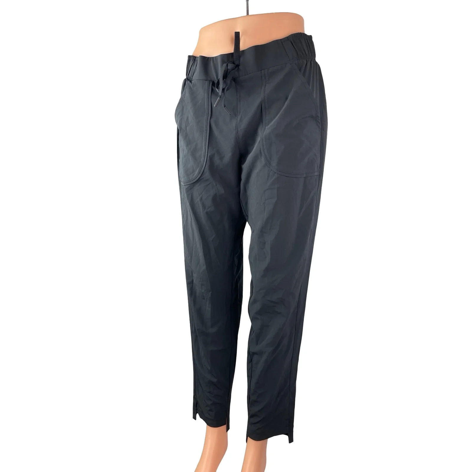 All In Motion Women's Black High Waisted Tie Tapered Leg Trousers Pants Size S - Image 2