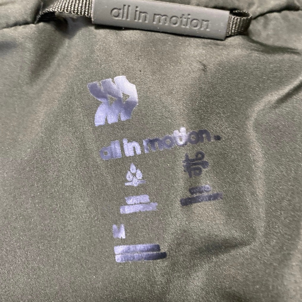 All in Motion Women's Olive Green Full Zip Hoodie Hooded Puffer Coat Jacket Sz M - Image 3
