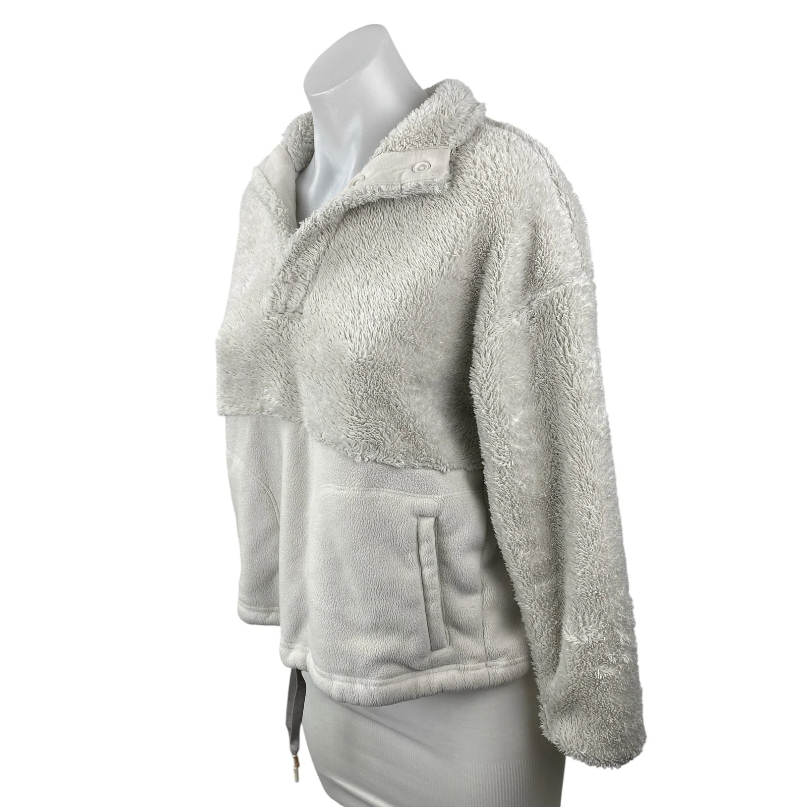 All in Motion Women's White Sherpa Fleece Yoga Athletic Activewear Sweatshirt XS - Image 2