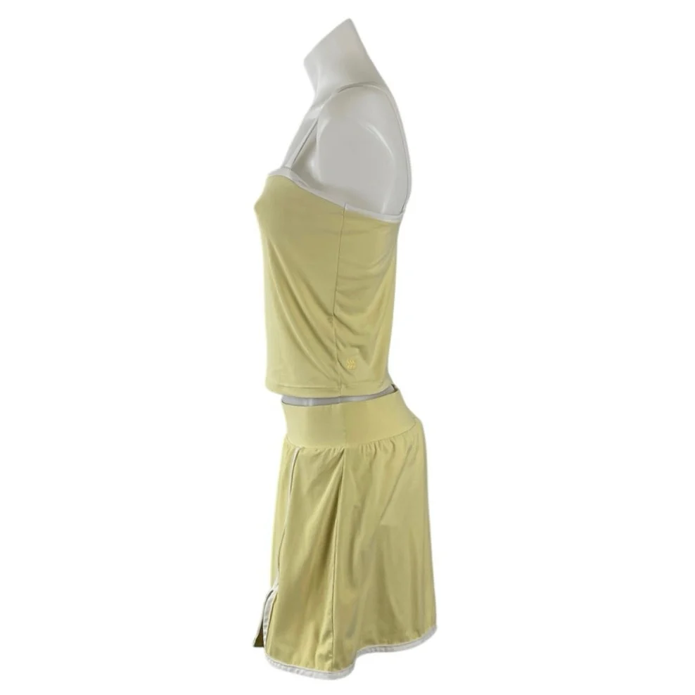 All in Motion Yellow Cami Tank Top A-Line Skort Skirt Athletic Activewear Set M - Image 2