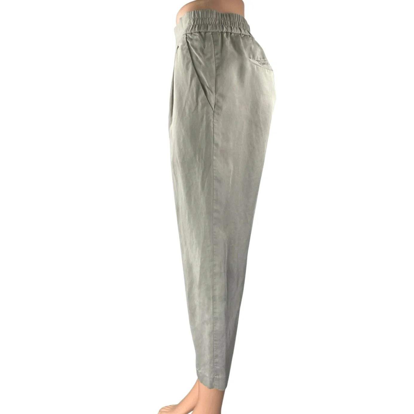 All Saints Women's Gray High Waisted Pleated Carrot Tapered Trousers Pants Sz 2 - Image 2