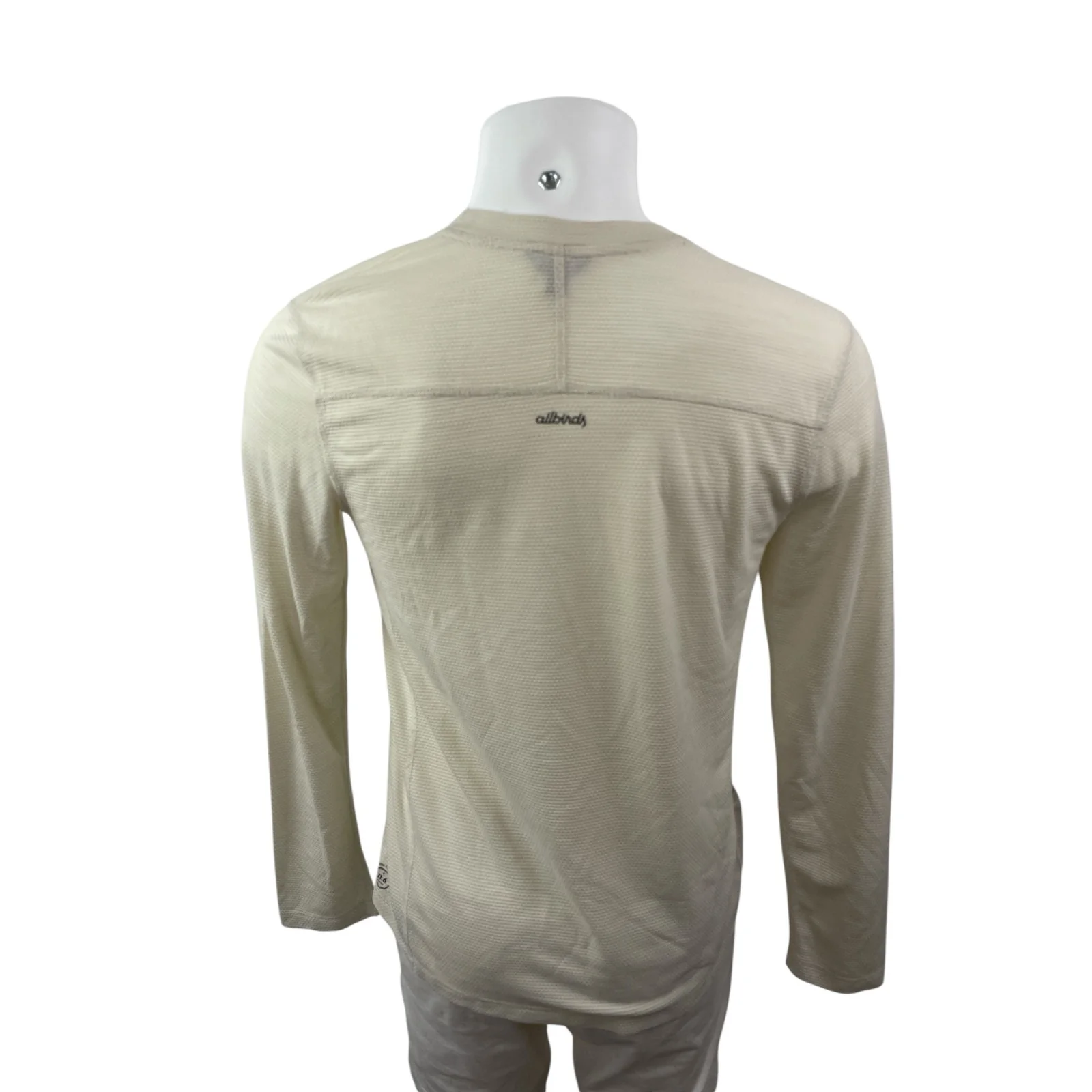Allbirds Men's Cream Waffle Knit Long Sleeve Crew Neck Thermal T Shirt Tee Top M - Image 4