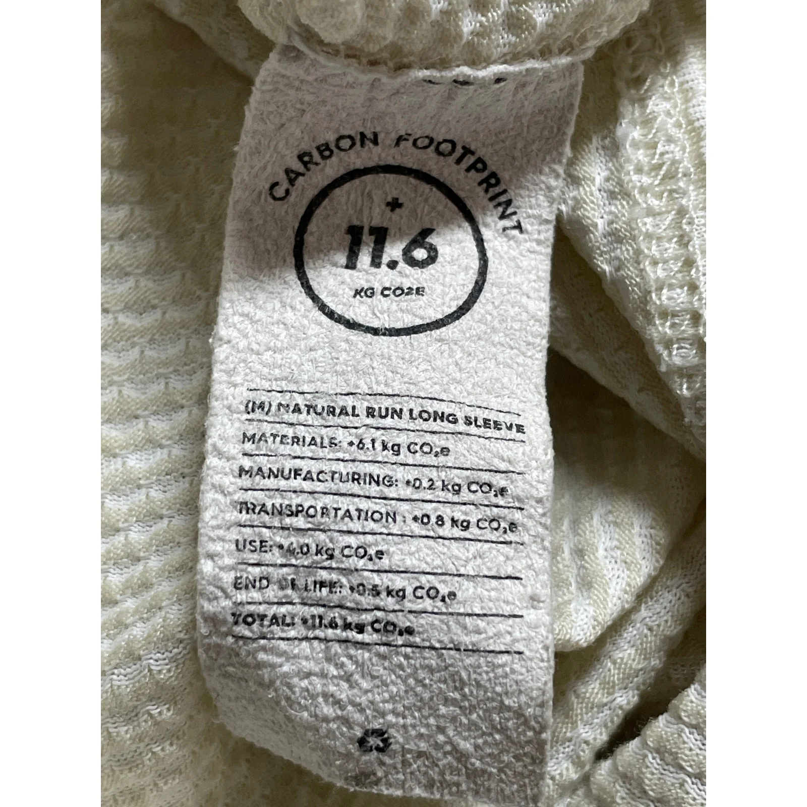 Allbirds Men's Cream Waffle Knit Long Sleeve Crew Neck Thermal T Shirt Tee Top M - Image 8
