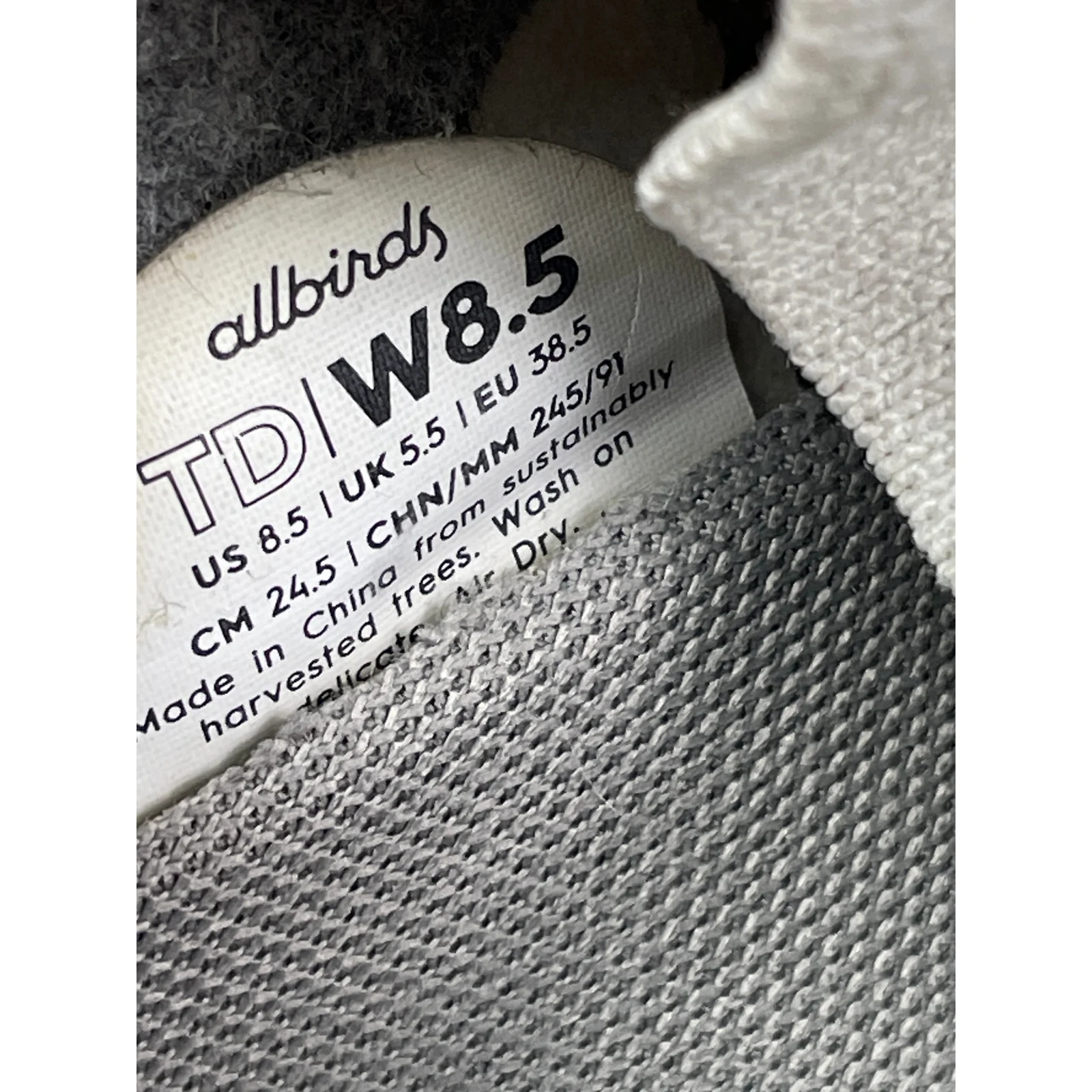 Allbirds Tree Dasher Women's White Gray Lace Up Low Athletic Running Shoes 8.5 - Image 5