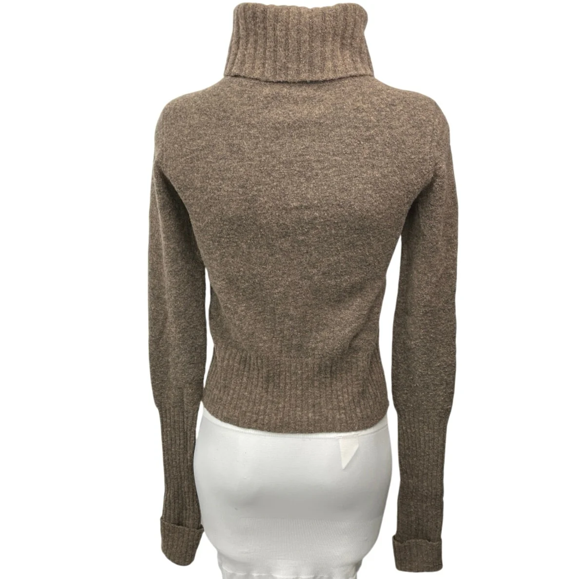 AllSaints Alpha Roll Neck Brown Wool Turtleneck Pullover Sweater Top Size S - Image 2