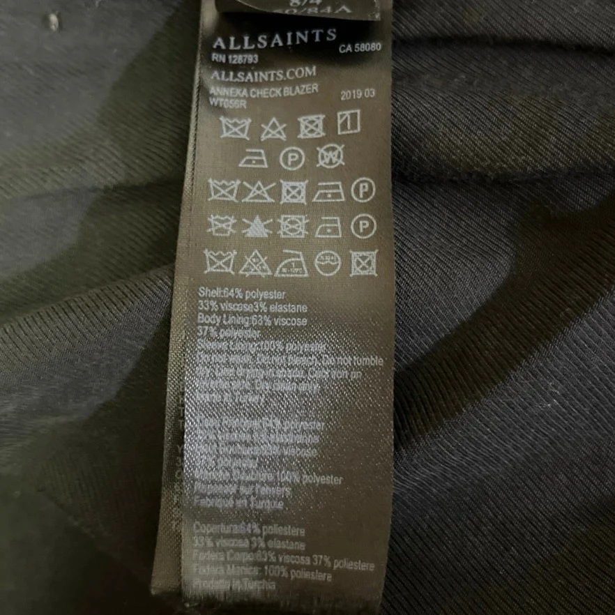 AllSaints Anneka Gray Check Plaid Tailored Blazer Jacket & Trousers Pants Set 4 - Image 10