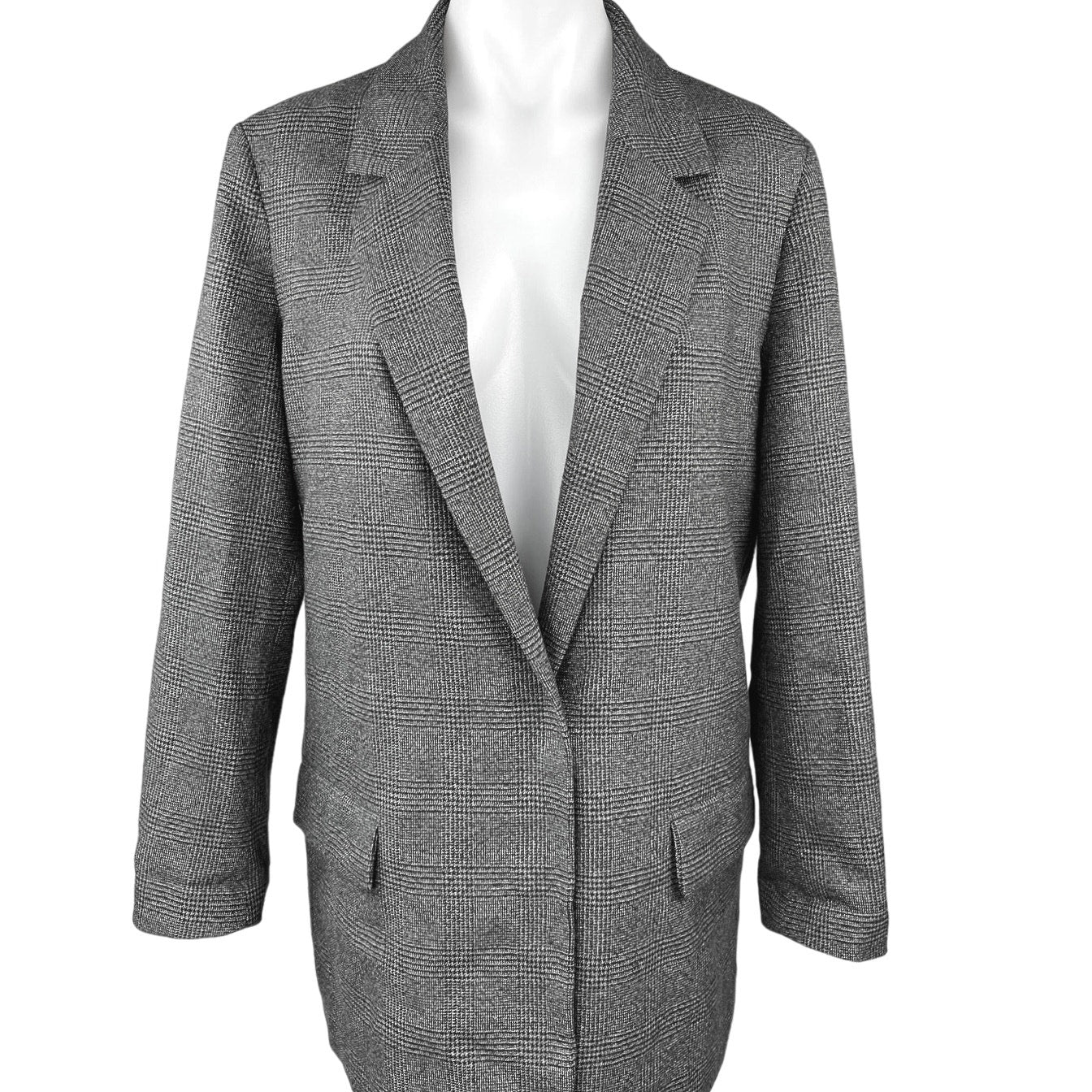 AllSaints Anneka Gray Check Plaid Tailored Blazer Jacket & Trousers Pants Set 4 - Image 3
