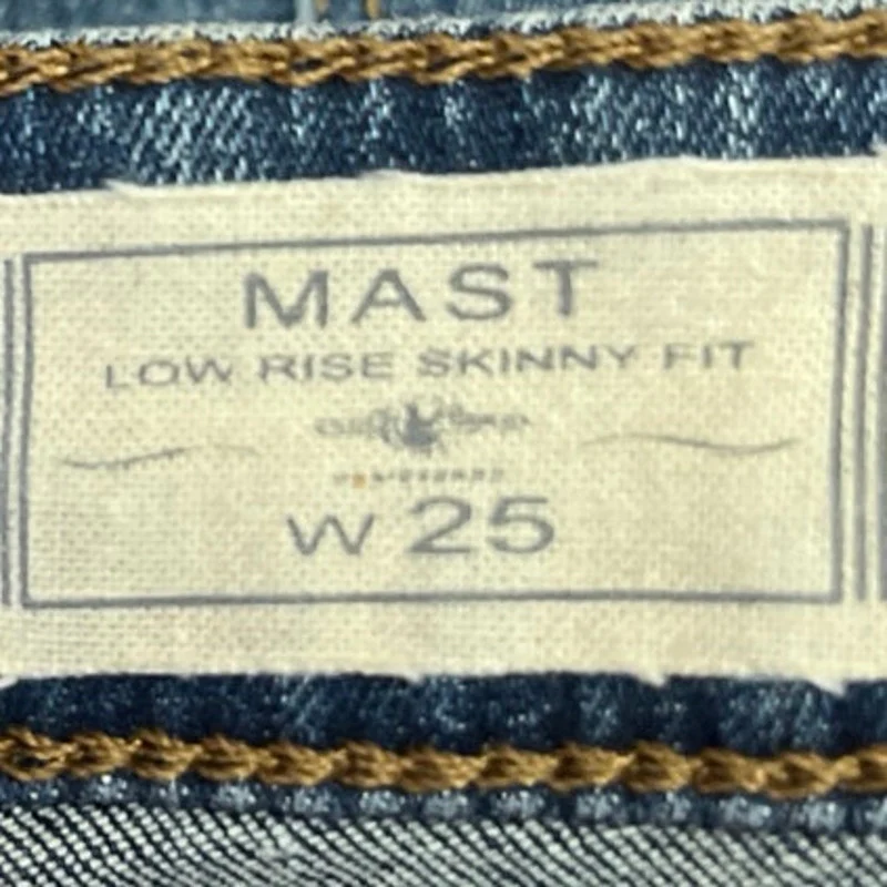 AllSaints Mast Women's Blue Low Rise Skinny Fit Medium Wash Denim Jeans Pants 25 - Image 7