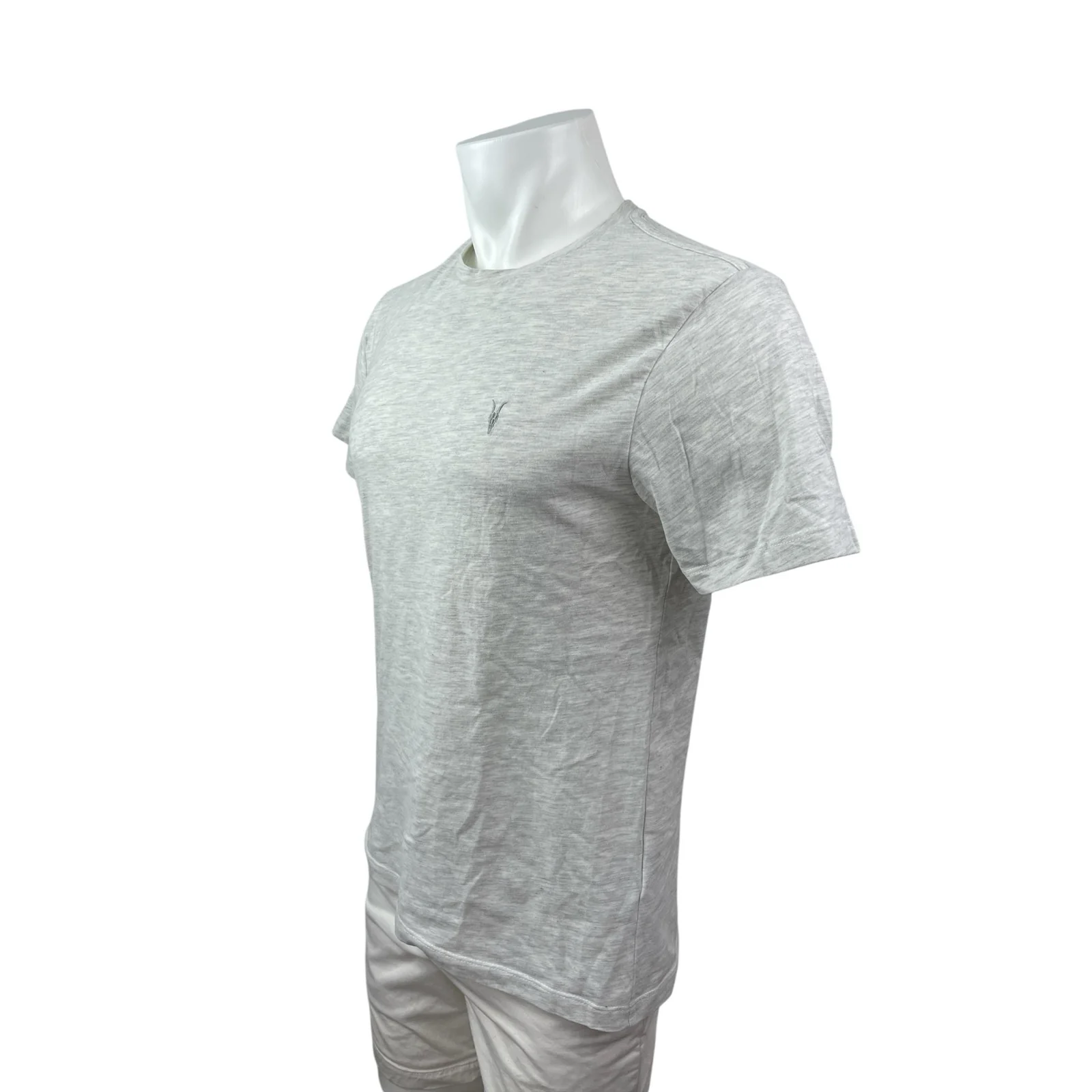 AllSaints Men's Gray Logo Heather Short Sleeve Crew Neck T Shirt Tee Top Size M - Image 3