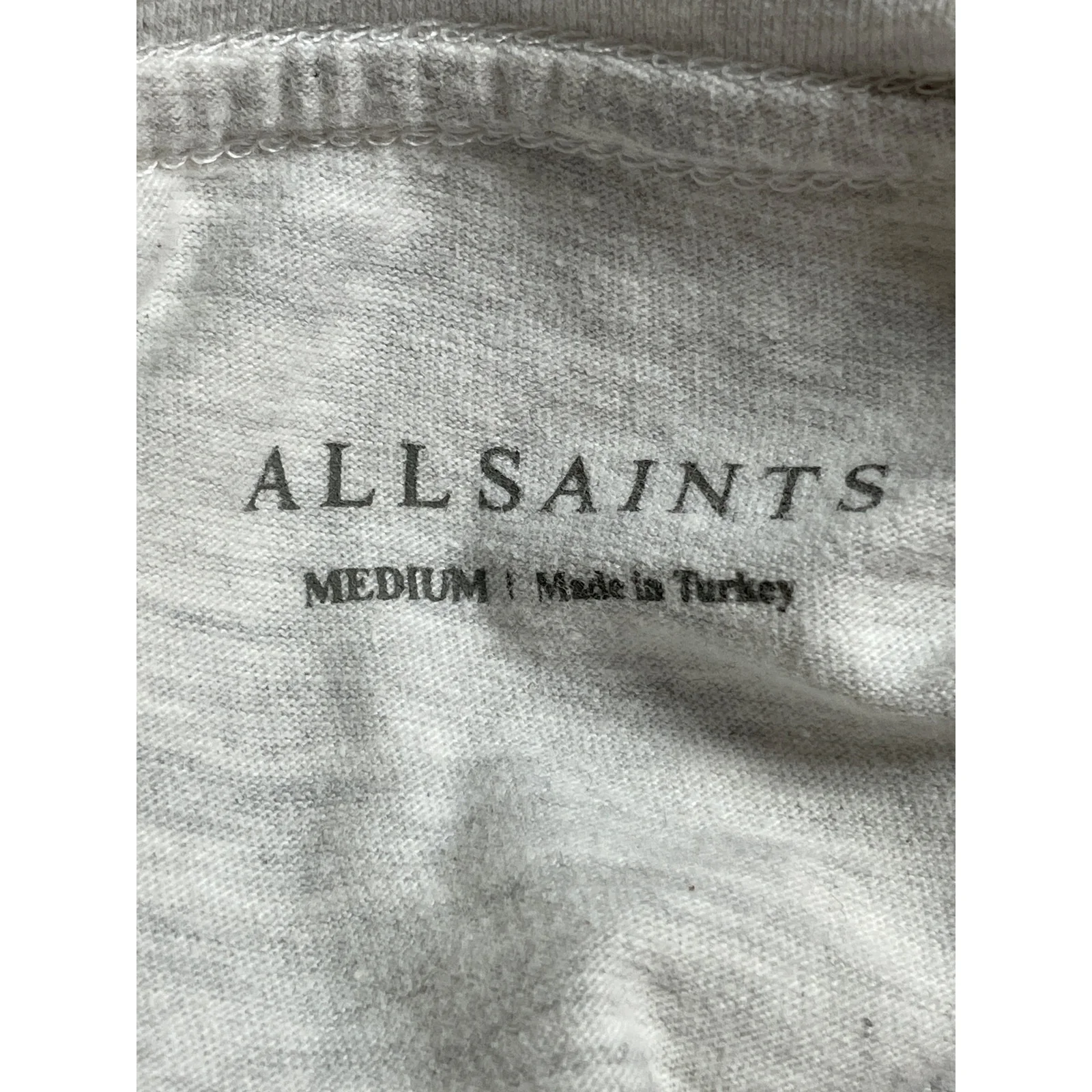 AllSaints Men's Gray Logo Heather Short Sleeve Crew Neck T Shirt Tee Top Size M - Image 5