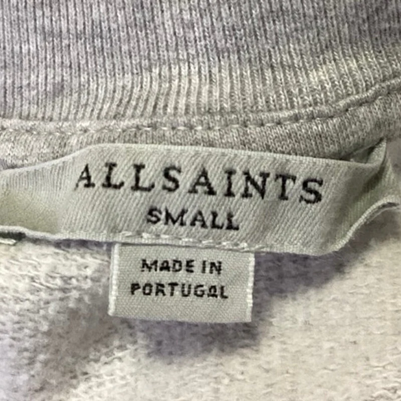 AllSaints Noctis Ona Women's Gray Logo Balloon Sleeve Sweater Sweatshirt Top S - Image 4