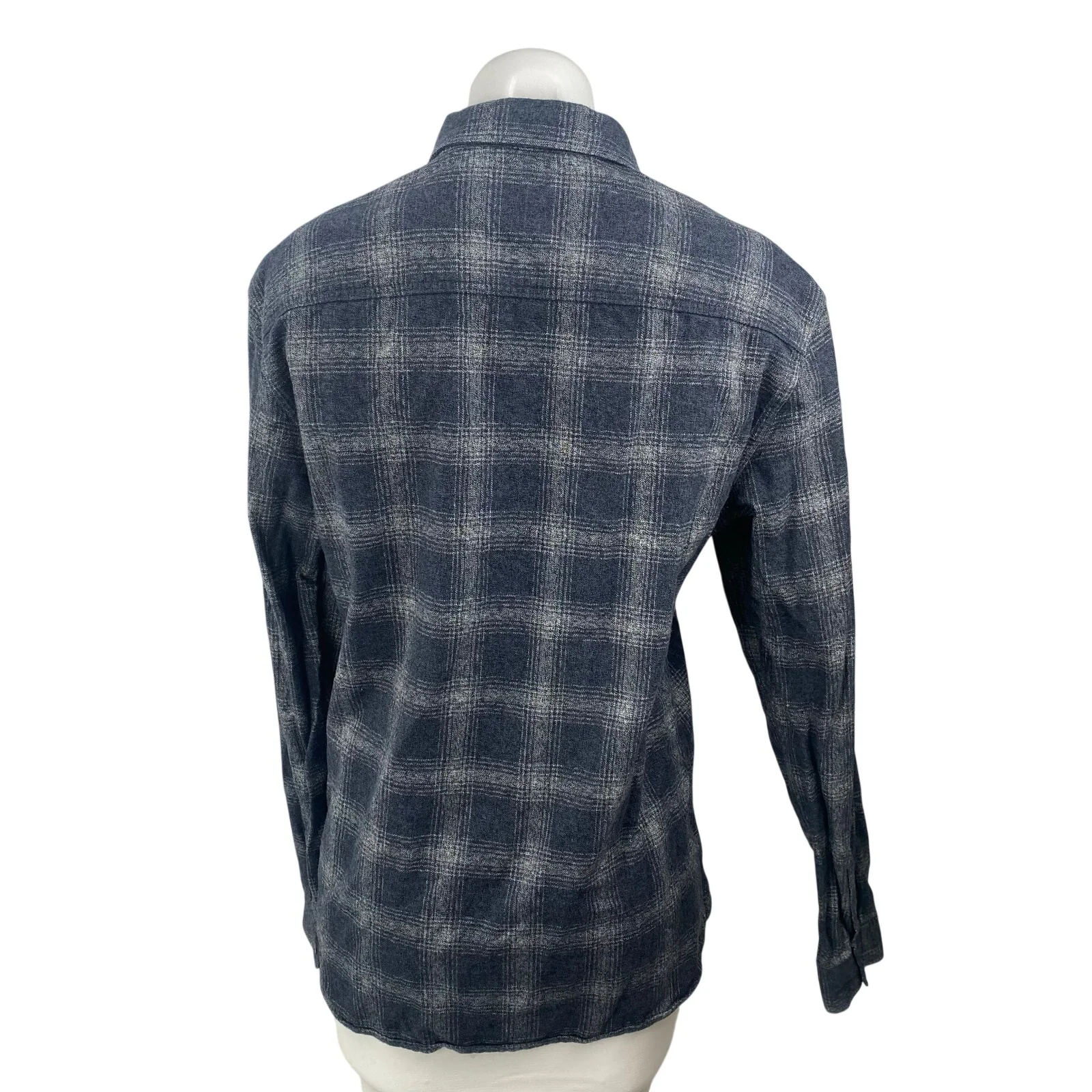 Allsaints Women's Blue Plaid Flannel Long Sleeve Button Down Shirt Top Size M - Image 4