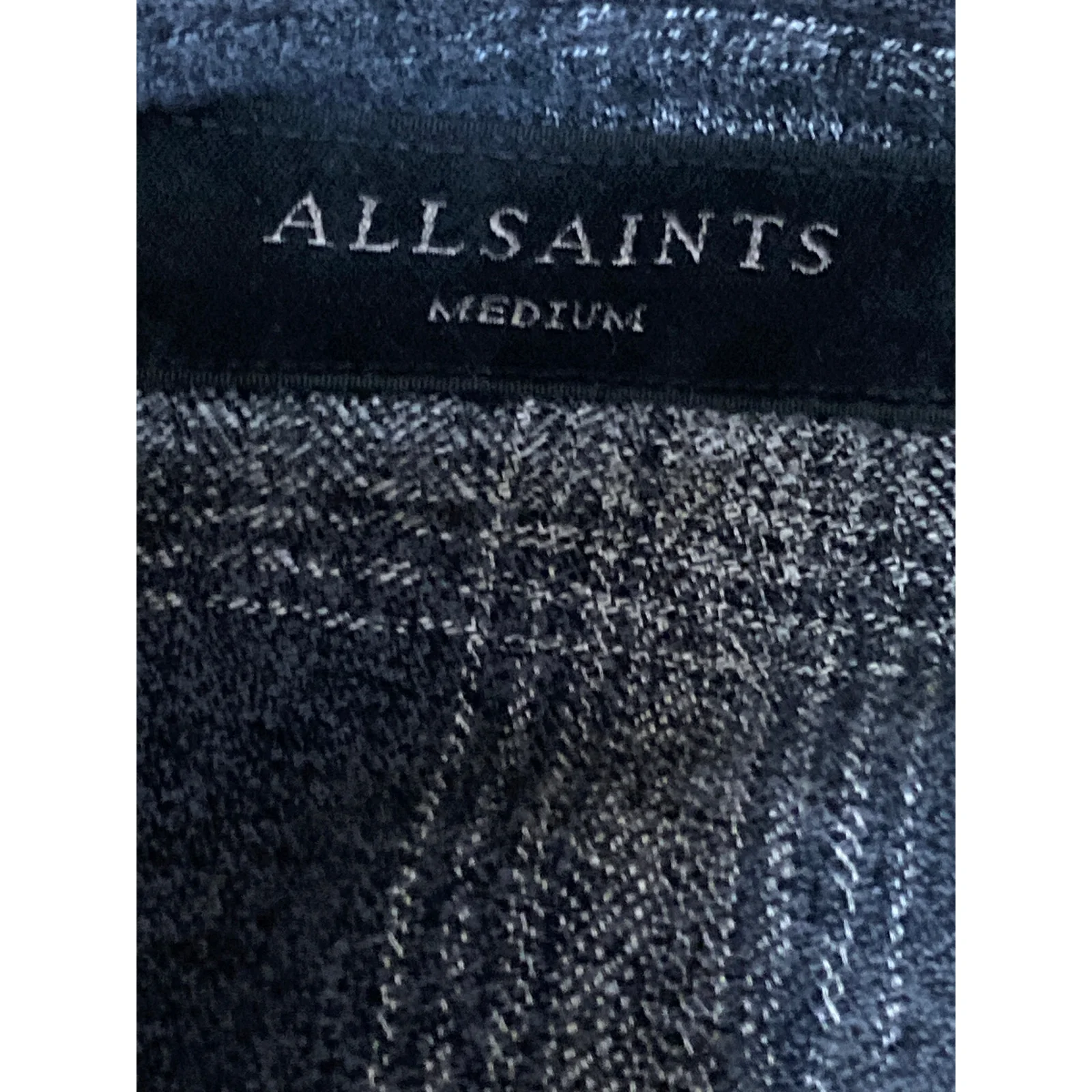 Allsaints Women's Blue Plaid Flannel Long Sleeve Button Down Shirt Top Size M - Image 5