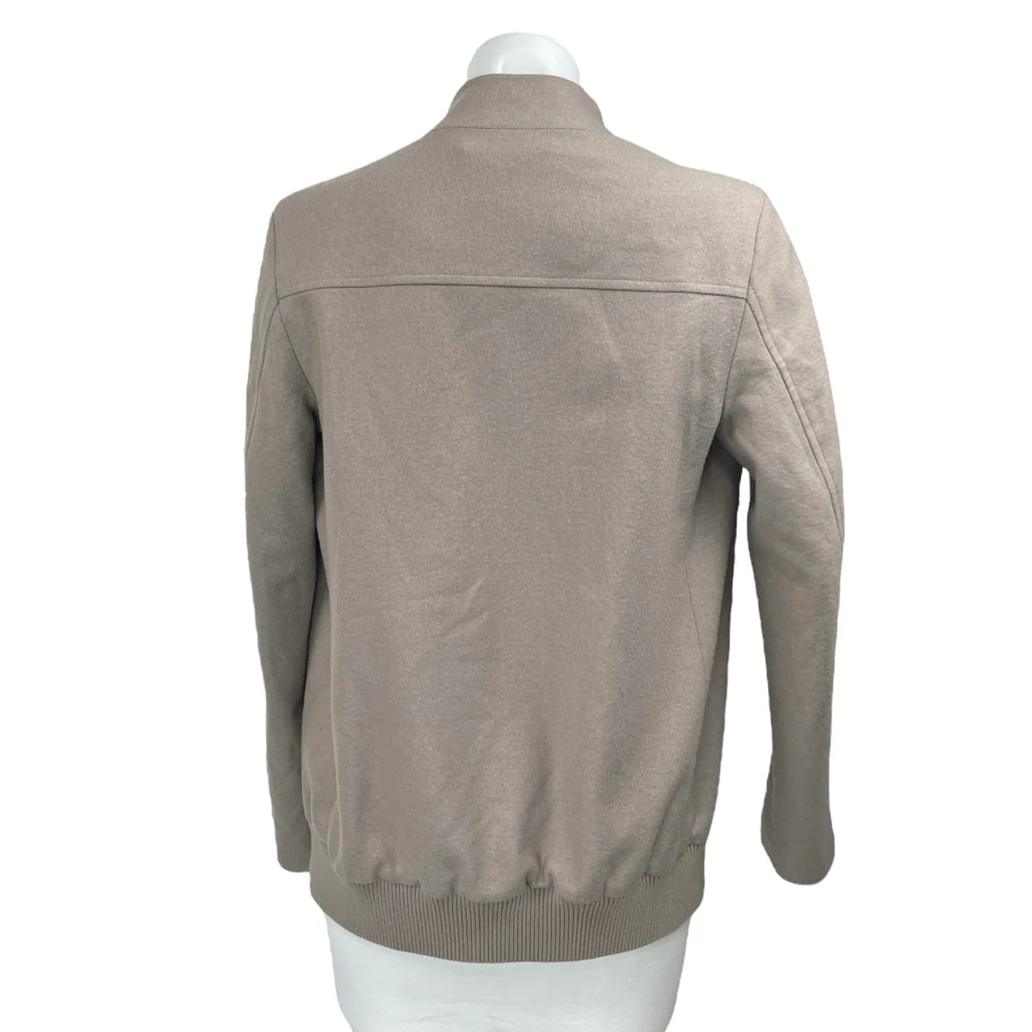 Allsaints Women's Tan Wool Draped Long Sleeve Snap Button Basic Coat Jacket Sz 2 - Image 2