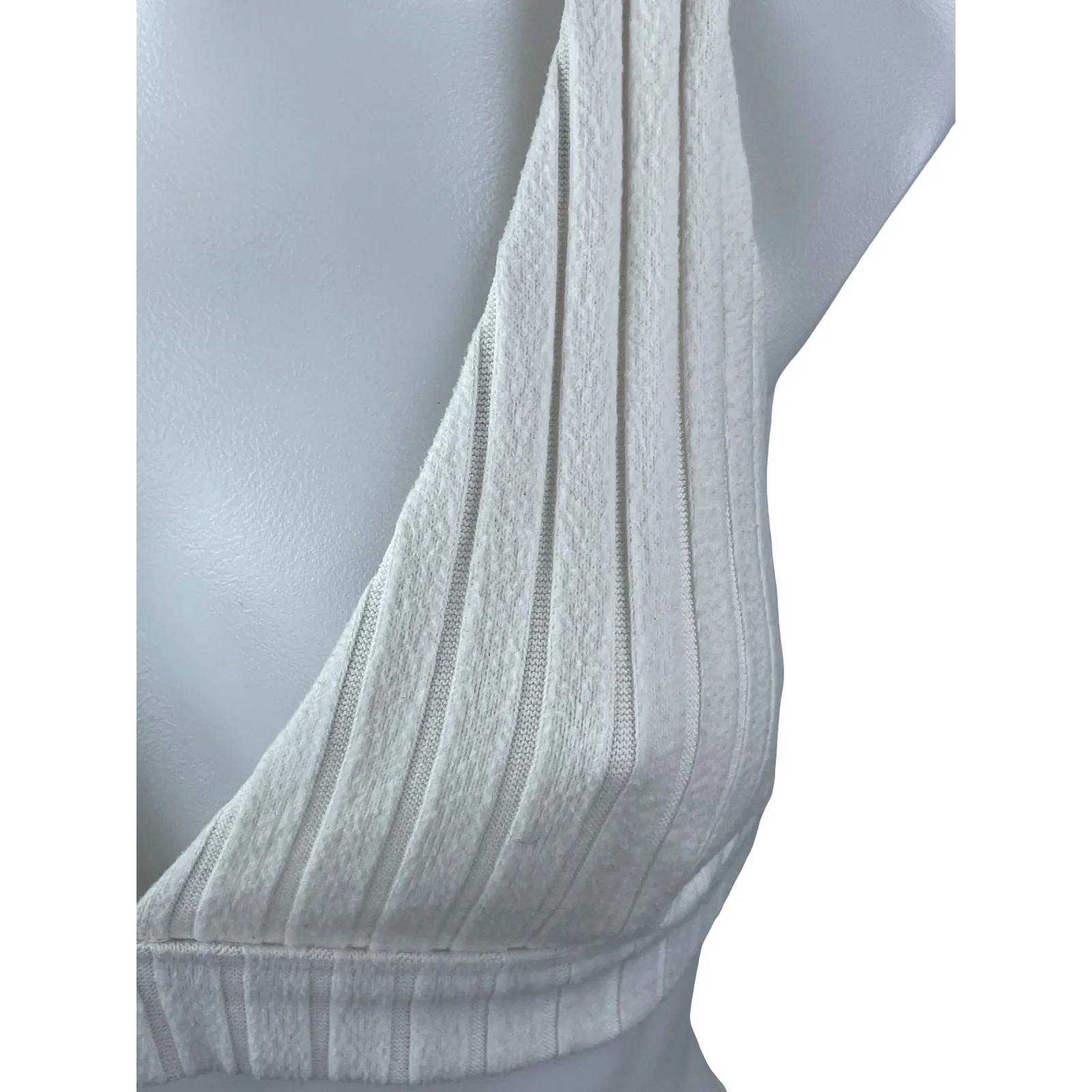 Alo Ribbed Take Comfort White Sleeveless Gym Athletic Activewear Tank Bra Top S - Image 3
