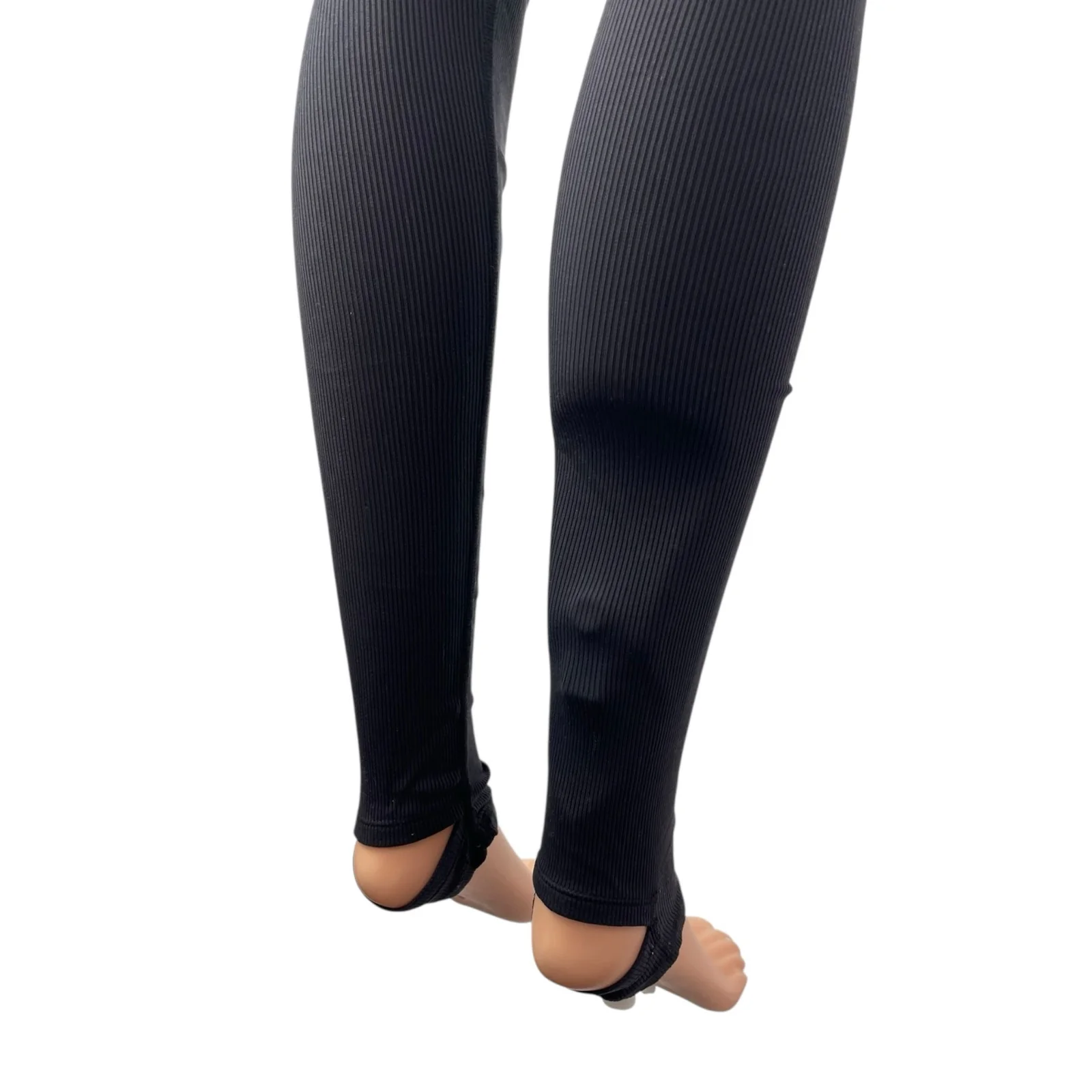 Alo Womens Black Sports Athletic Activewear Thigh High Compression Stockings M/L - Image 5