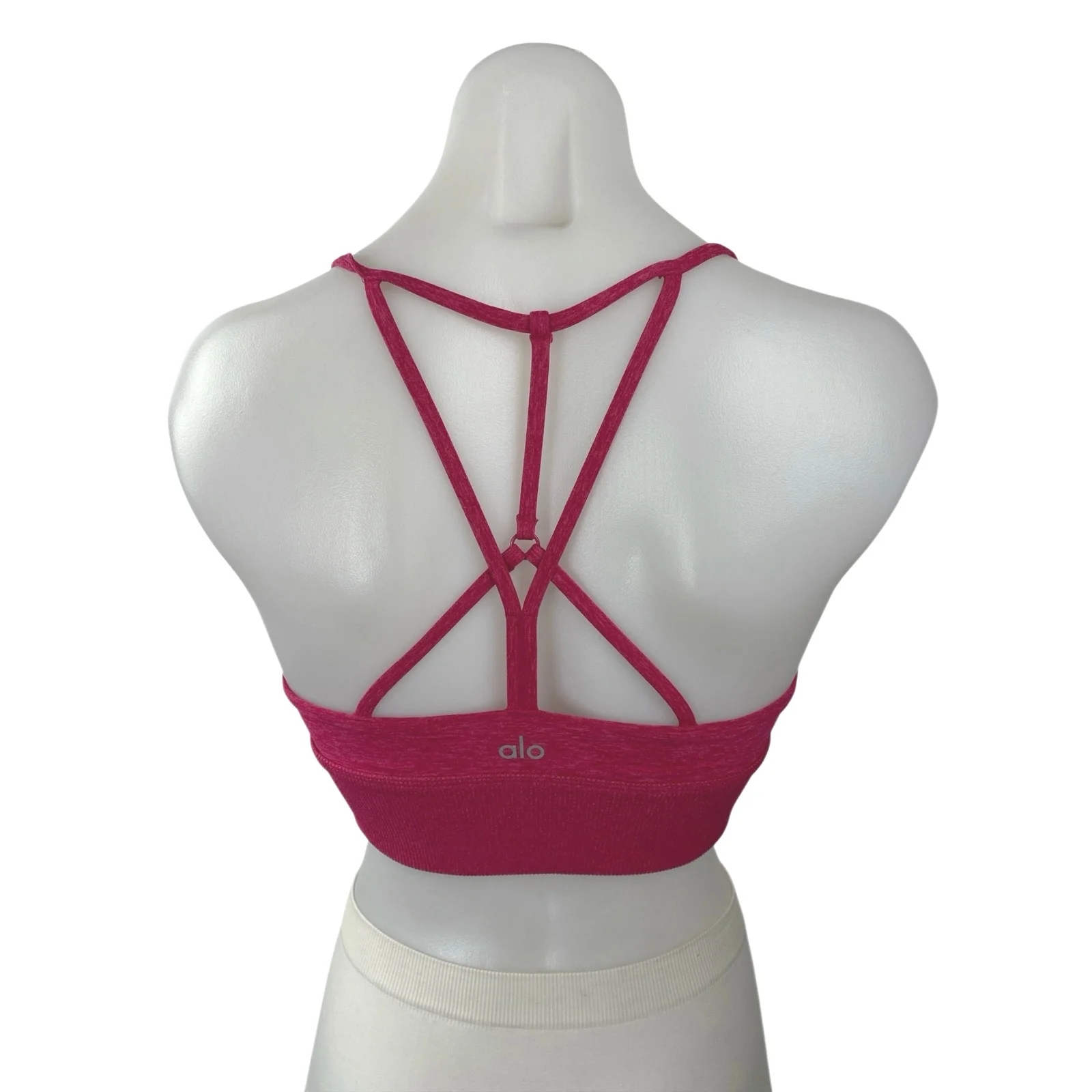 Alo Women's Pink Yoga Workout Running Gym Athletic Sports Bra Crop Top Size S - Image 4