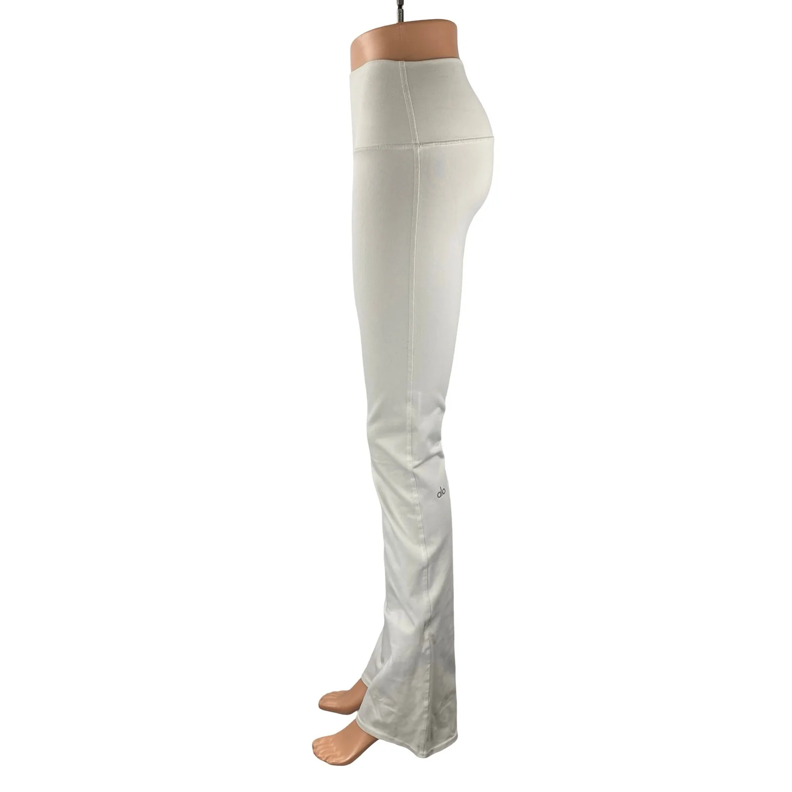 Alo Women's White High Rise Flare Yoga Gym Athletic Activewear Leggings Pants S - Image 2