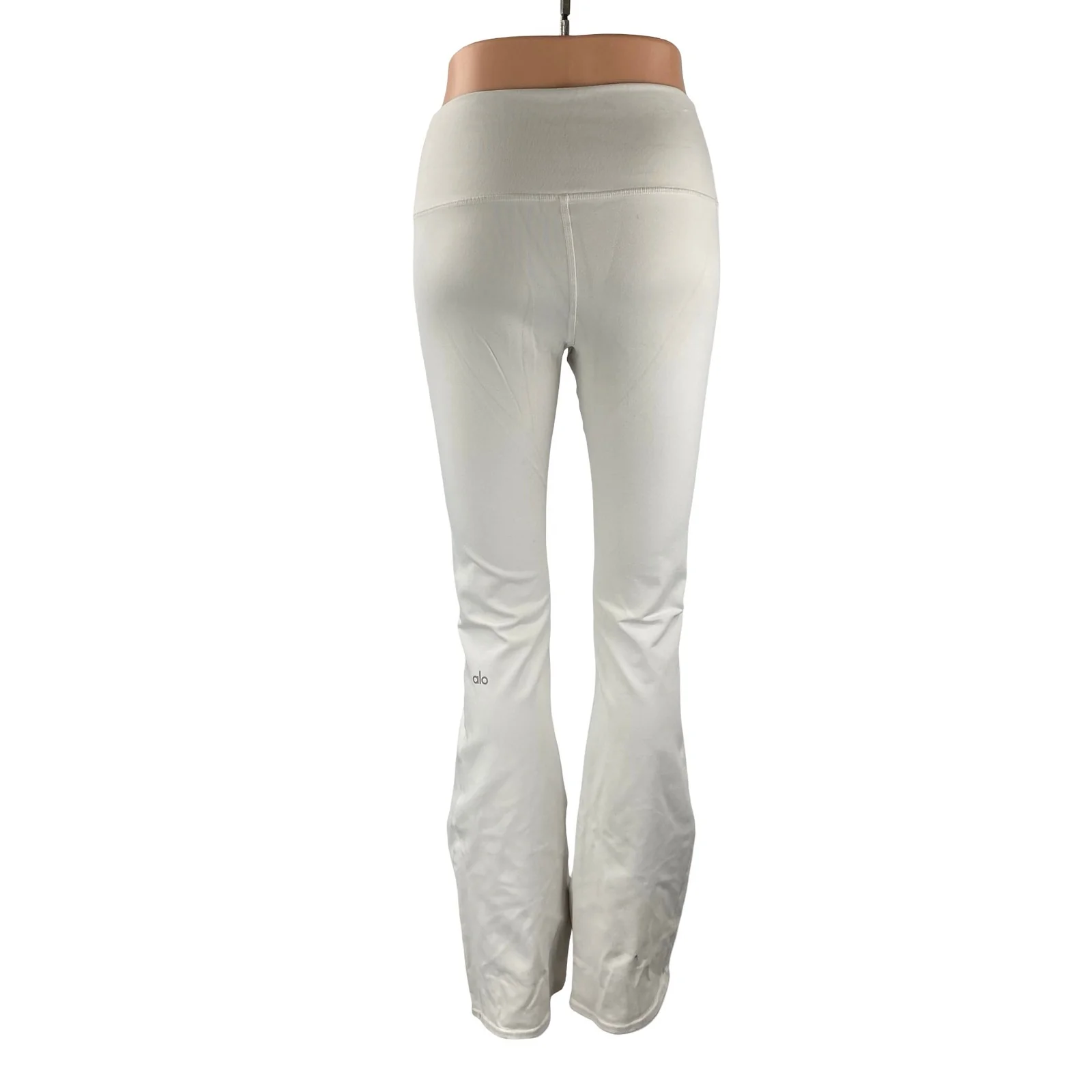 Alo Women's White High Rise Flare Yoga Gym Athletic Activewear Leggings Pants S - Image 4