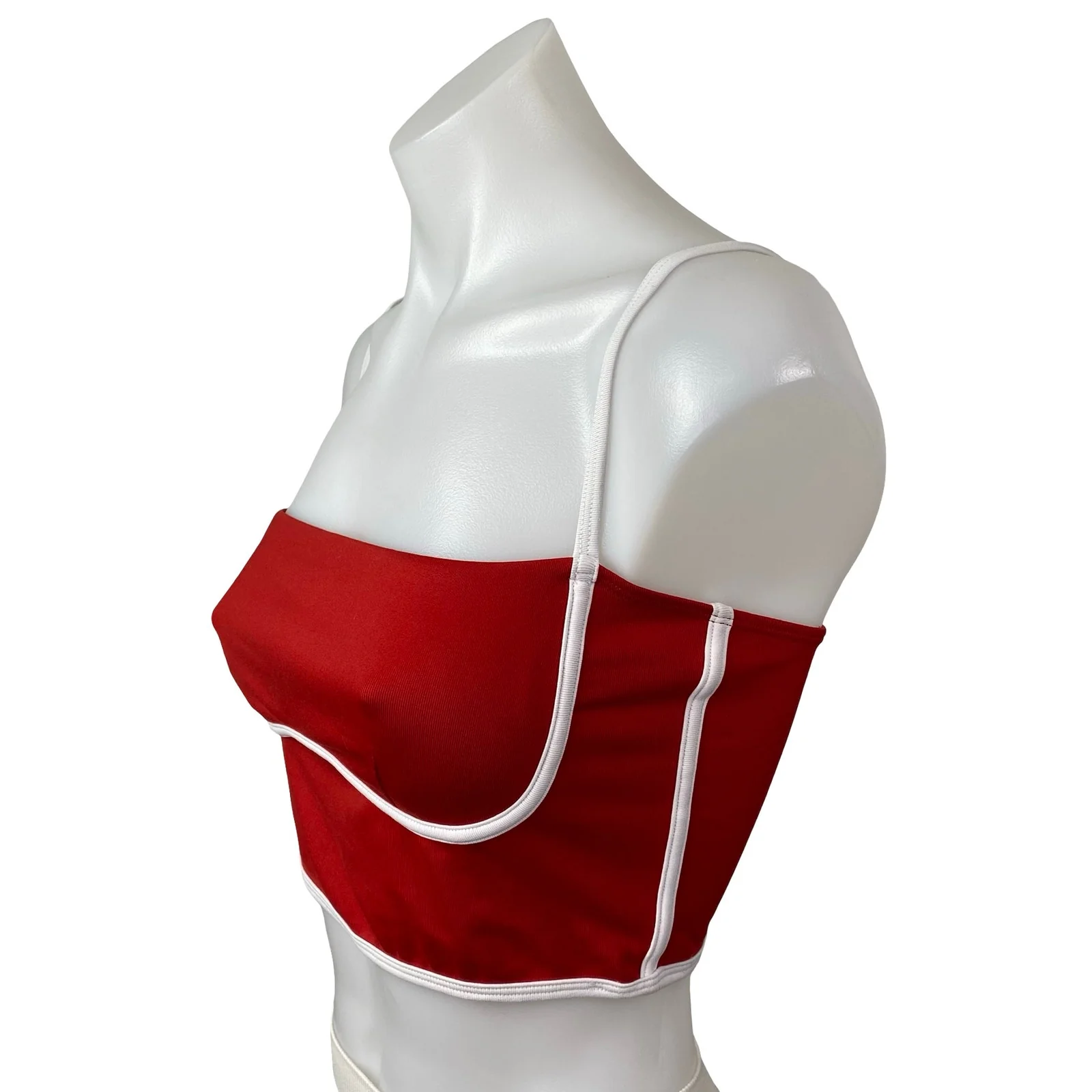 Alo Yoga Airbrush Streamlined Red Sculpt Brami Bra Tank Cami Crop Top Size M - Image 3