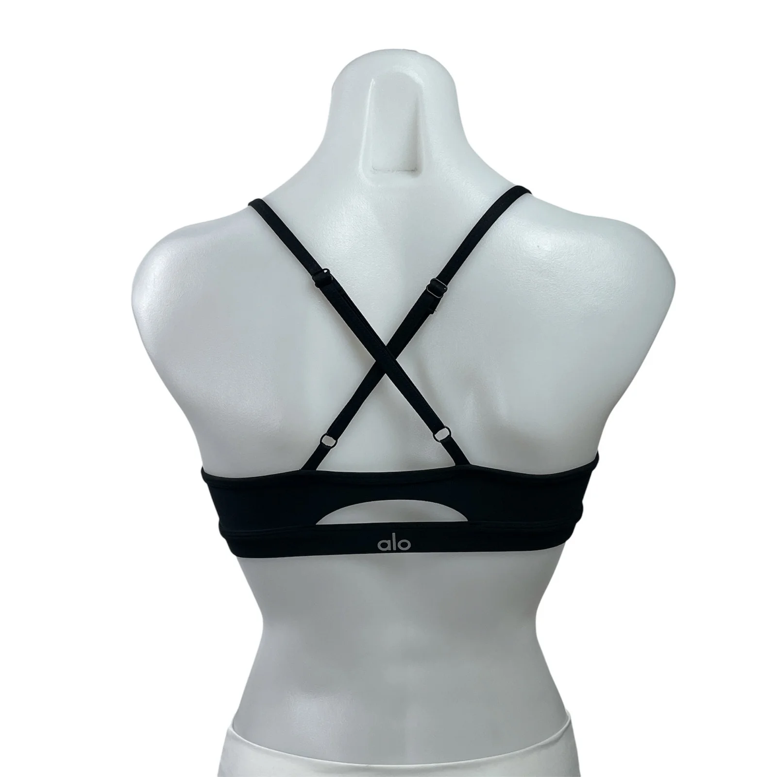 Alo Yoga Airlift Intrigue Black Crossback Workout Active Sports Bra Tank Top XS - Image 3