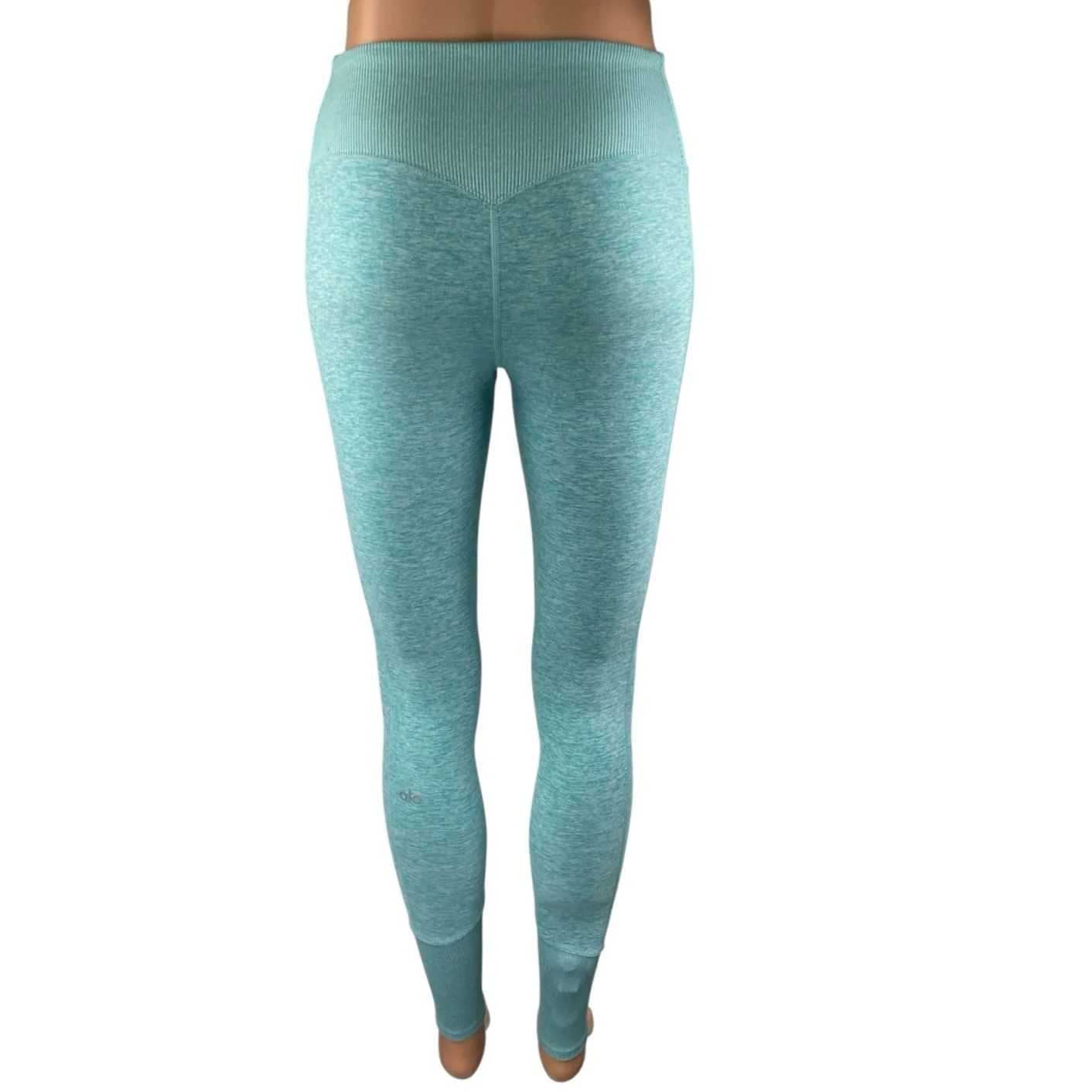 Alo Yoga Alosoft Women's Aqua Blue Gym Running Athletic Leggings Pants Size S - Image 3