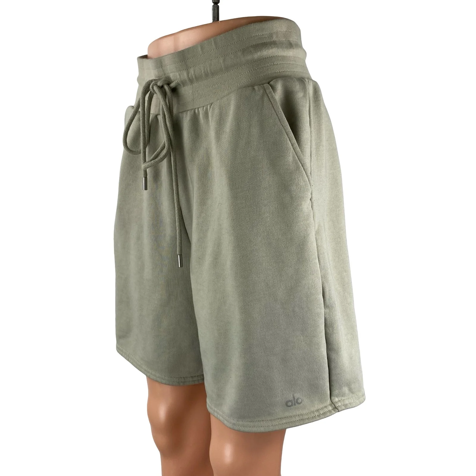 Alo Yoga Chill Men's Green Gray Gym Athletic Activewear Running Sweat Shorts S - Image 3