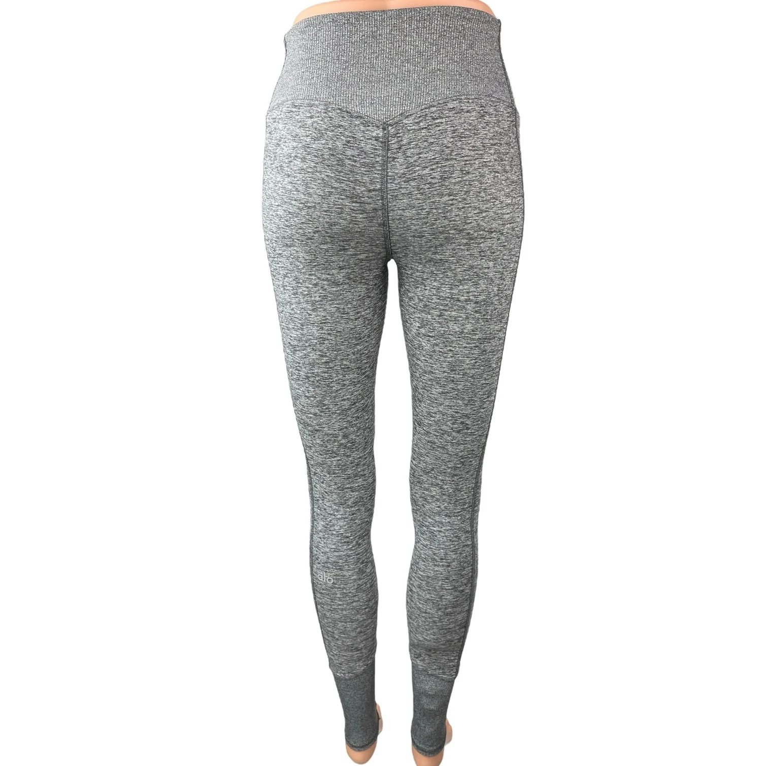 Alo Yoga Gray Heather High Rise Yoga Workout Athletic Leggings Pants Size XS - Image 3