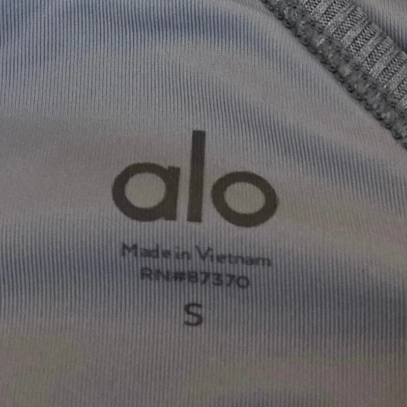 Alo Yoga Gray Rib Knit Sleeveless Cami Camisole Sports Bra Crop Tank Top Size S - Image 6