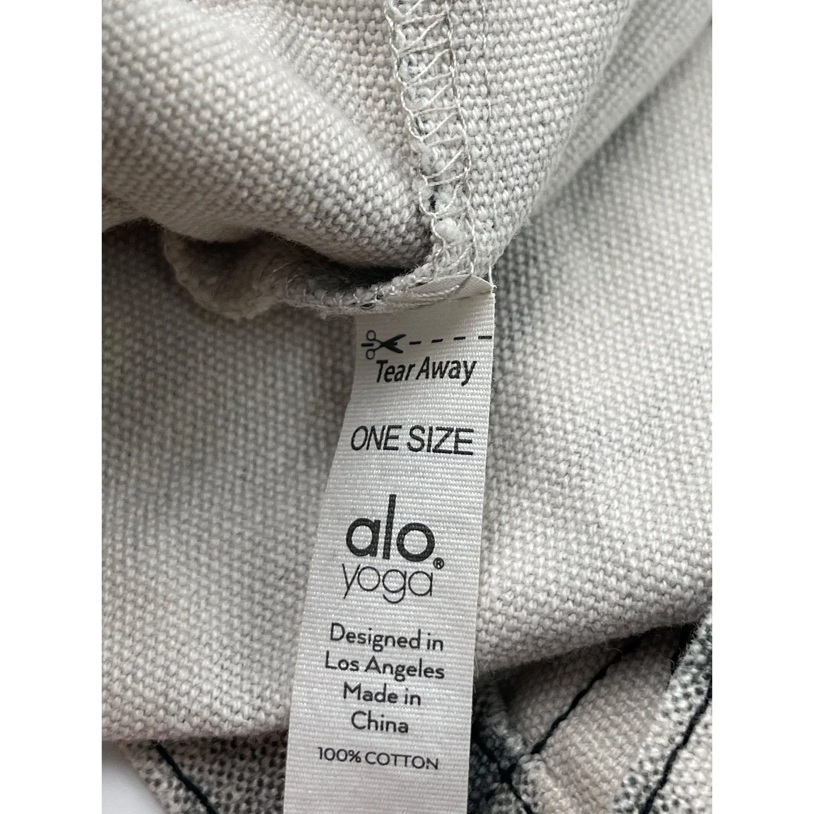 Alo Yoga Gray White Canvas Tie Dye Shopper Athletic Tote Bag Handbag Oversized - Image 3