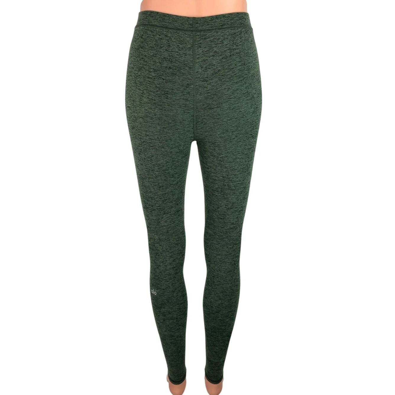 Alo Yoga Green Mid Rise Pull On Activewear Athletic Fitness Ankle Leggings Sz XS - Image 3