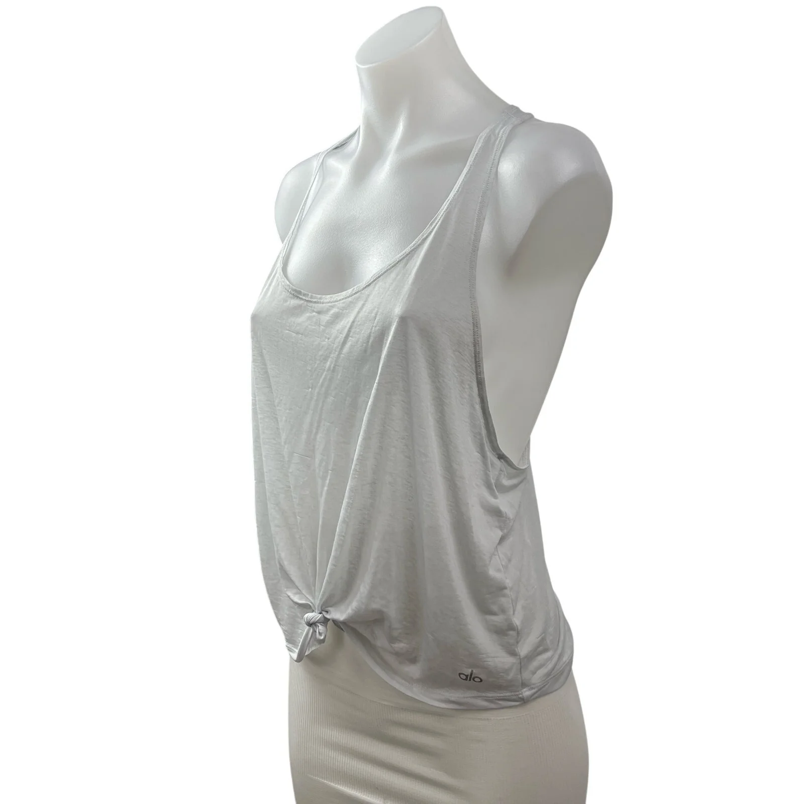 Alo Yoga White Scoop Neck Sleeveless Sports Athletic Activewear Tank Top Sz S/M - Image 2