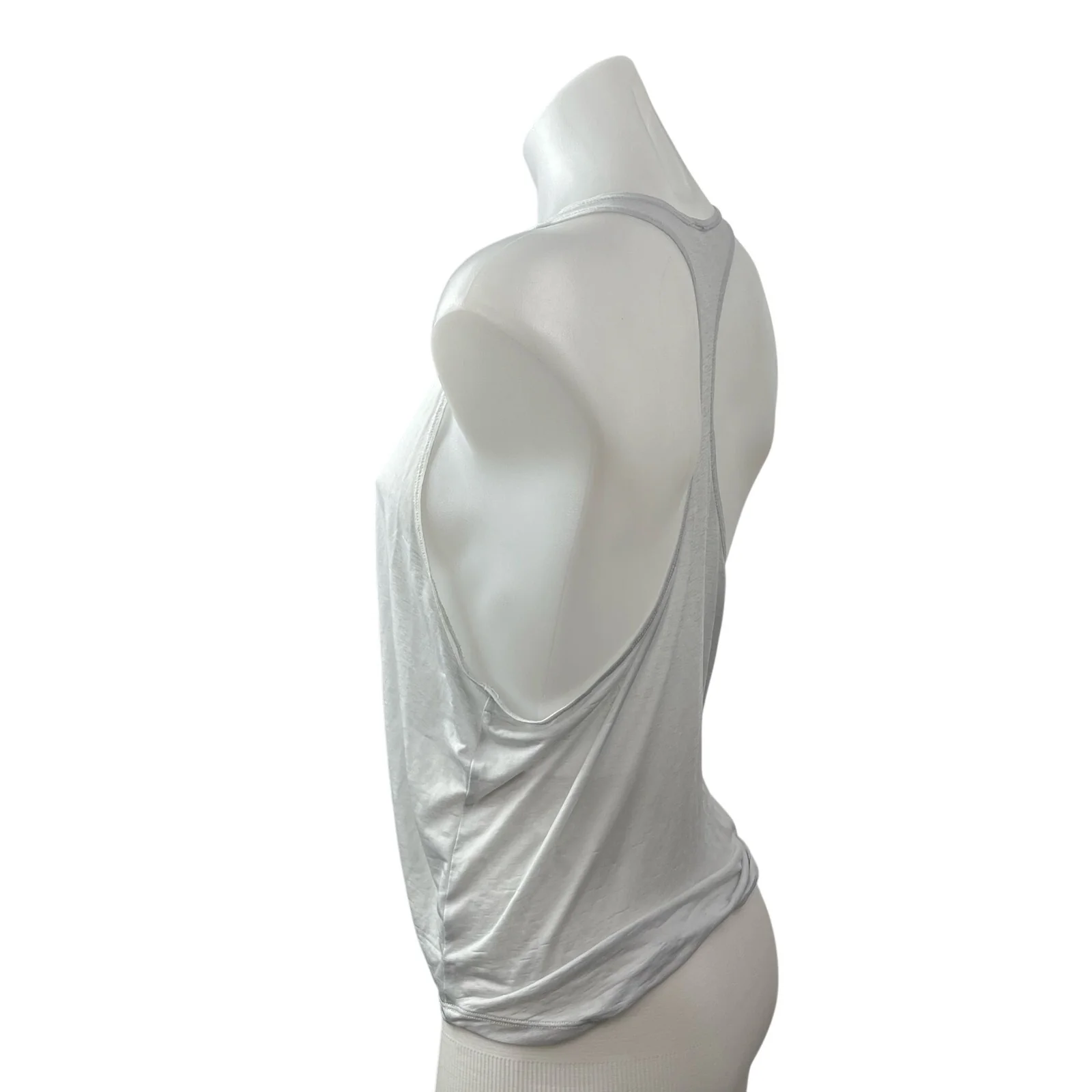 Alo Yoga White Scoop Neck Sleeveless Sports Athletic Activewear Tank Top Sz S/M - Image 3