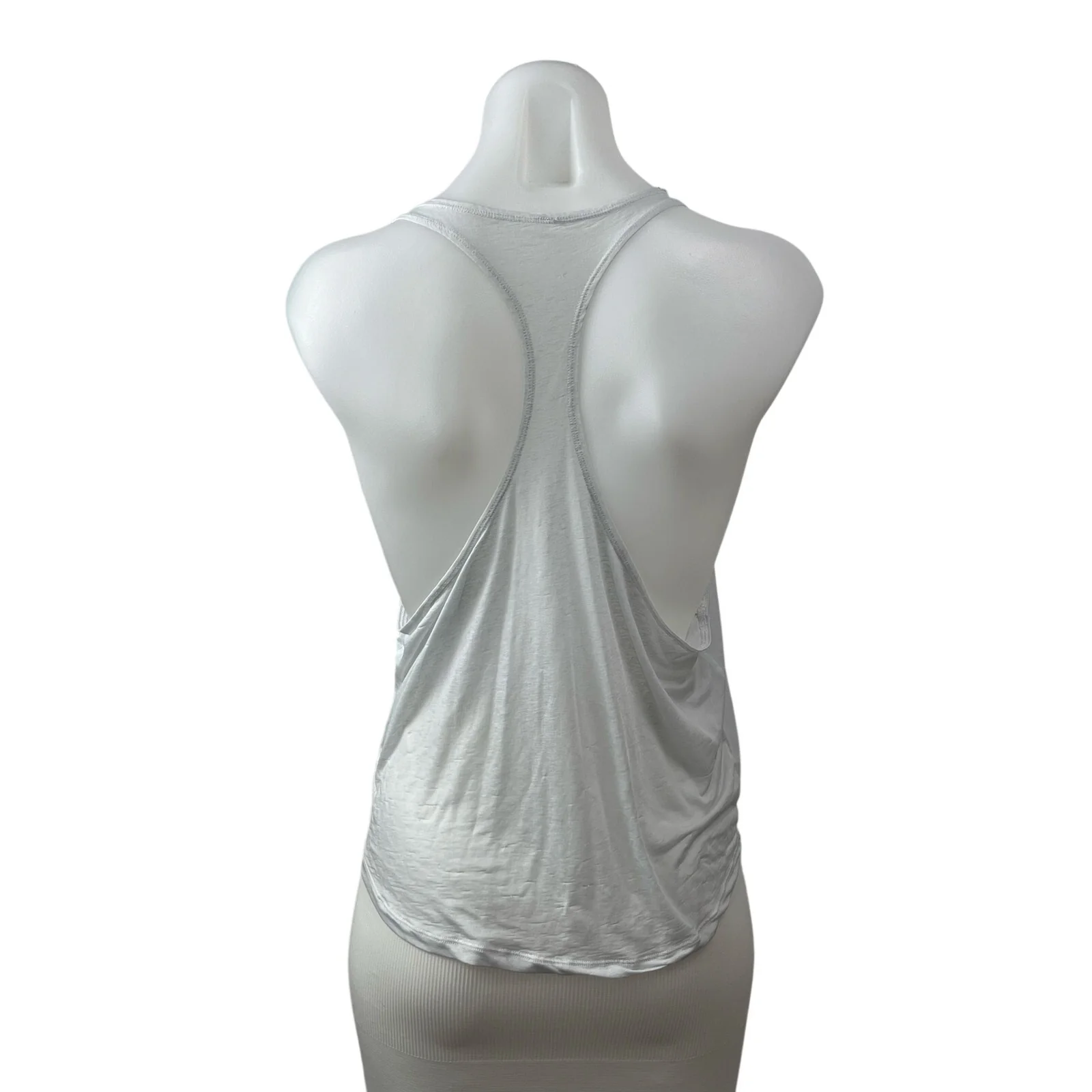 Alo Yoga White Scoop Neck Sleeveless Sports Athletic Activewear Tank Top Sz S/M - Image 4