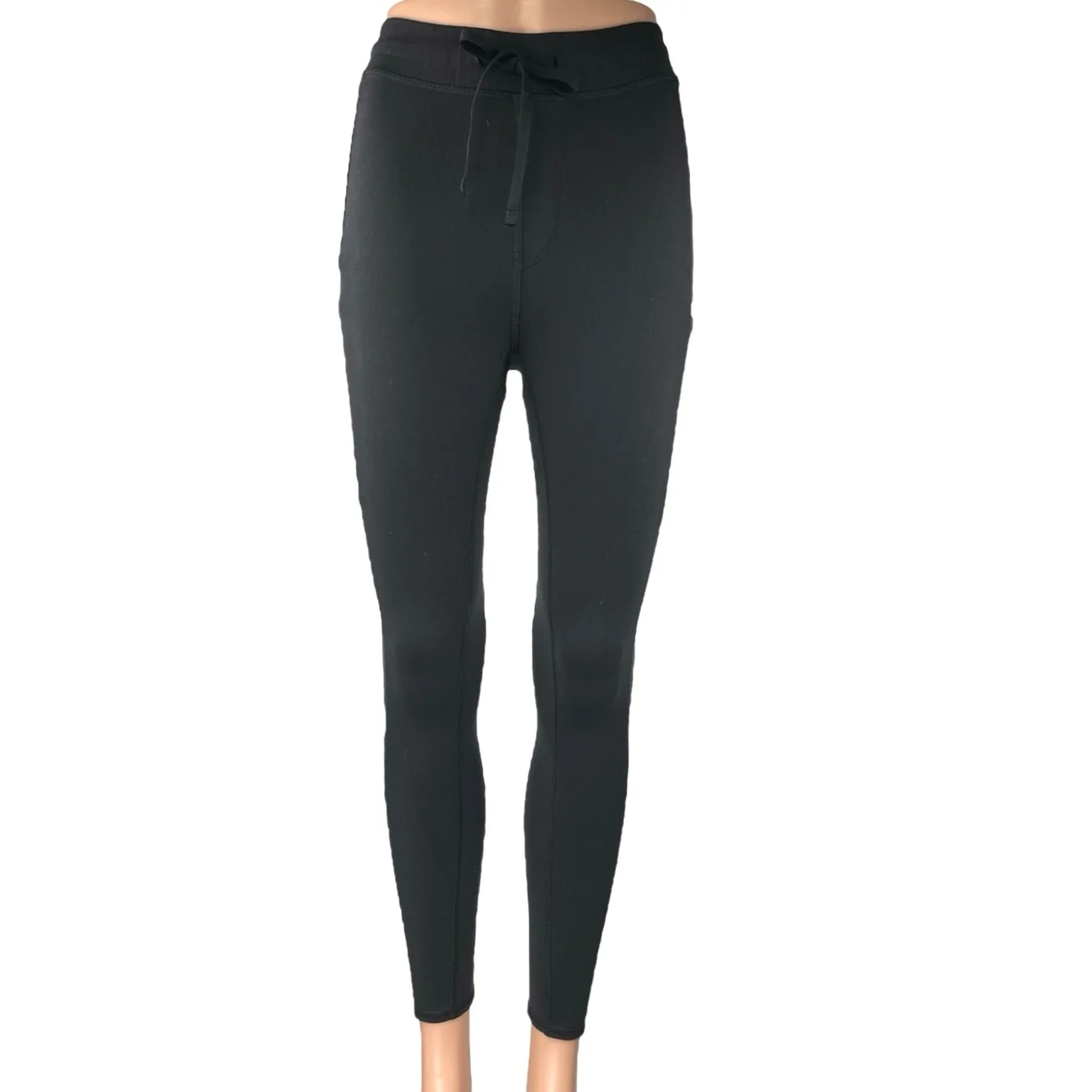 Alo Yoga Women's Black Drawstring Workout Running Athletic Leggings Pants Sz XS