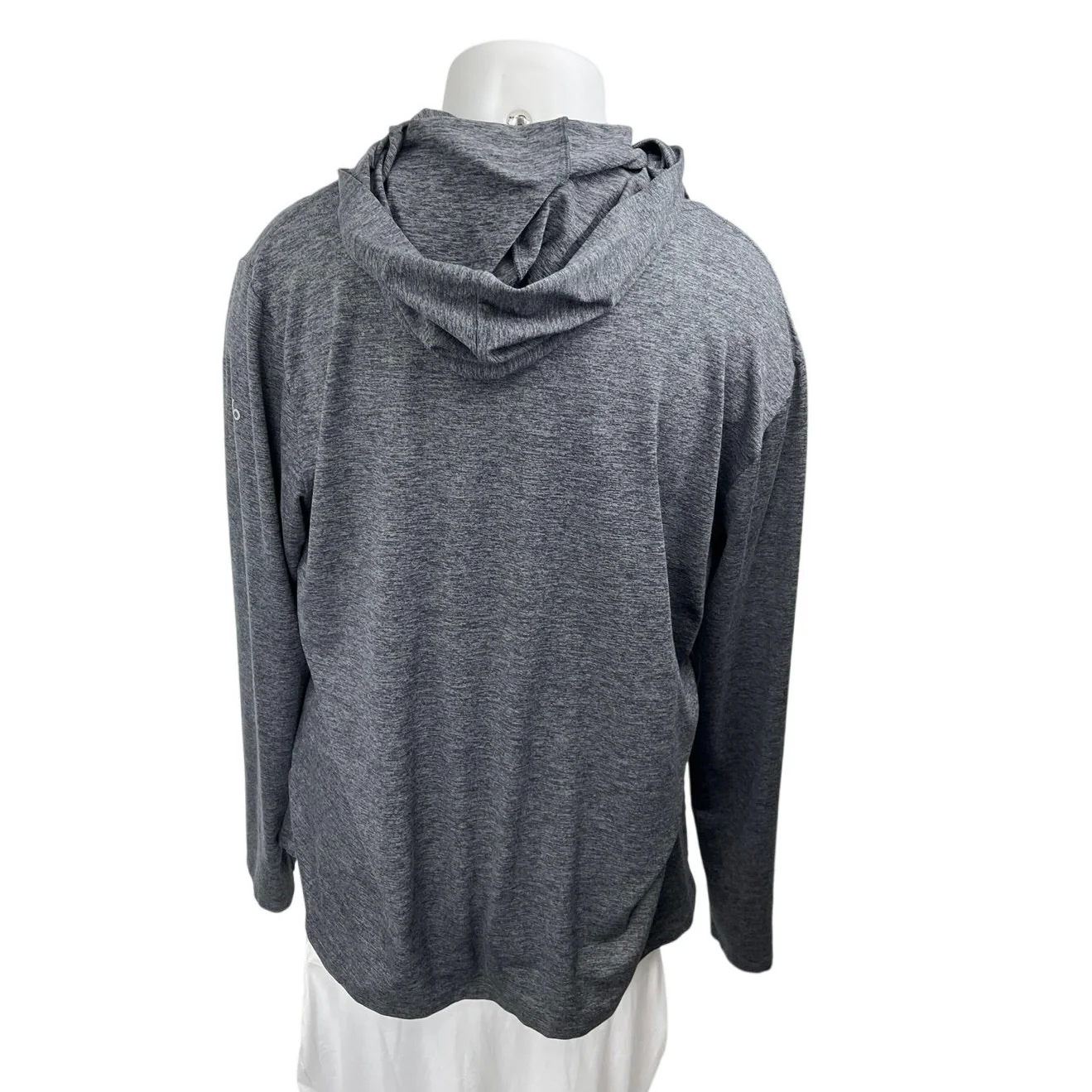 Alo Yoga Women's Gray Knit Long Sleeve Hooded Hoodie Sweatshirt Sweater Top XL - Image 2